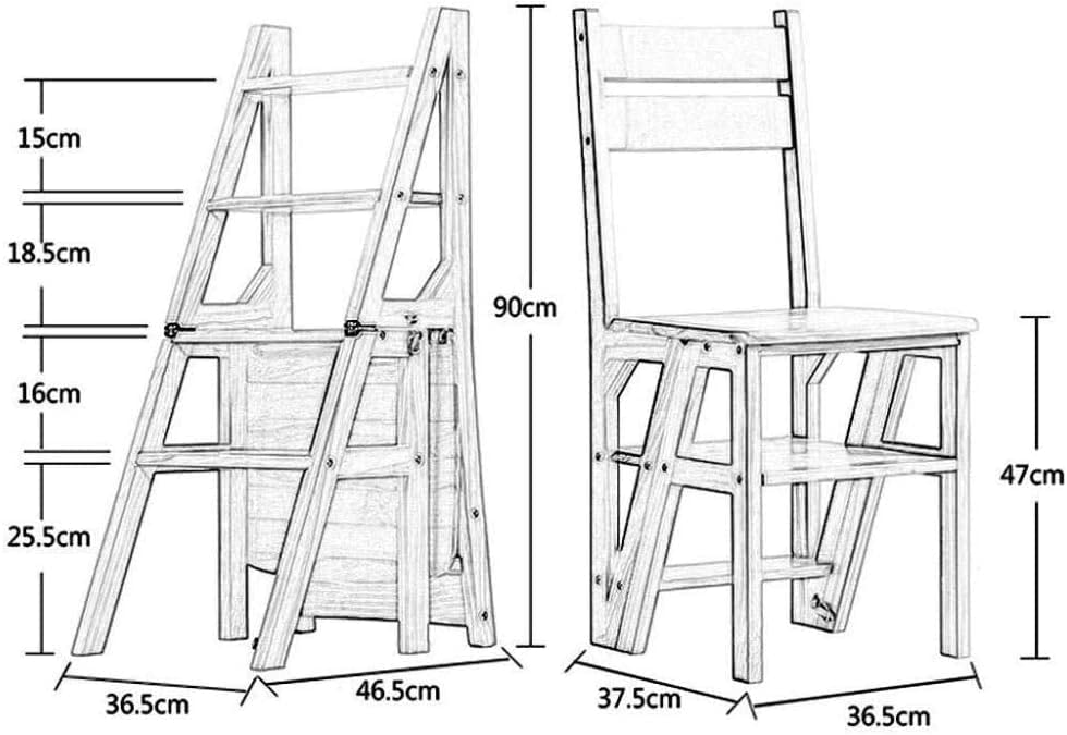 OKUOKA 4-Step Foldable Wooden Step Stool for Kitchen, Bathroom & Indoor Use - Multifunctional Ladder Stool for Climbing, Flower Stand & Storage - Compact & Space-Saving Design