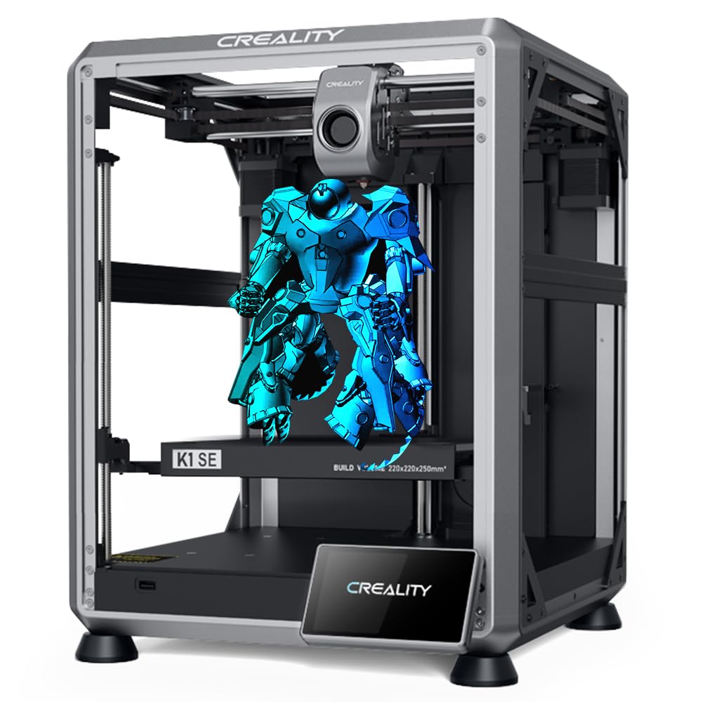 Creality K1 SE 3D Printer - 600mm/s High-Speed CoreXY with Auto Leveling & Z-Offset | 300℃ Dual-Gear Direct Extruder | Full Metal Die-Cast Frame | 8.66x8.66x9.84in Build Volume | Perfect for Rapid Prototyping, DIY Projects & Home Manufacturing