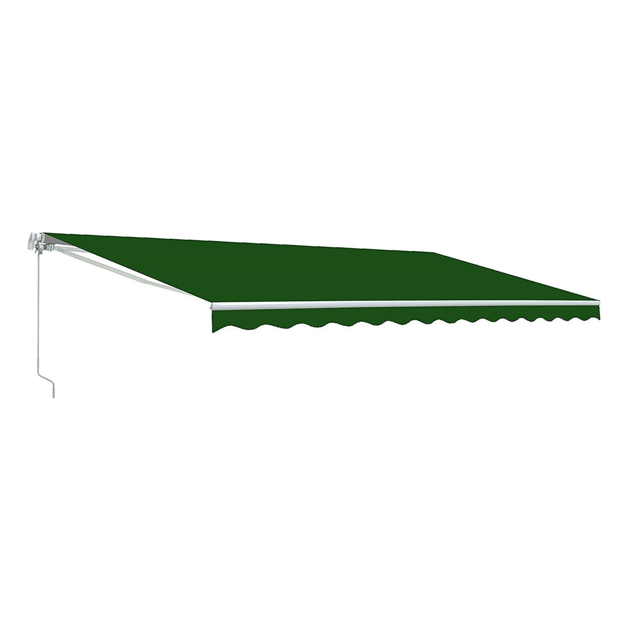 Aleko 12x10 Feet Motorized Retractable Patio Awning with White Frame - Perfect for Outdoor Shade, Deck, Garden, and Backyard Relaxation