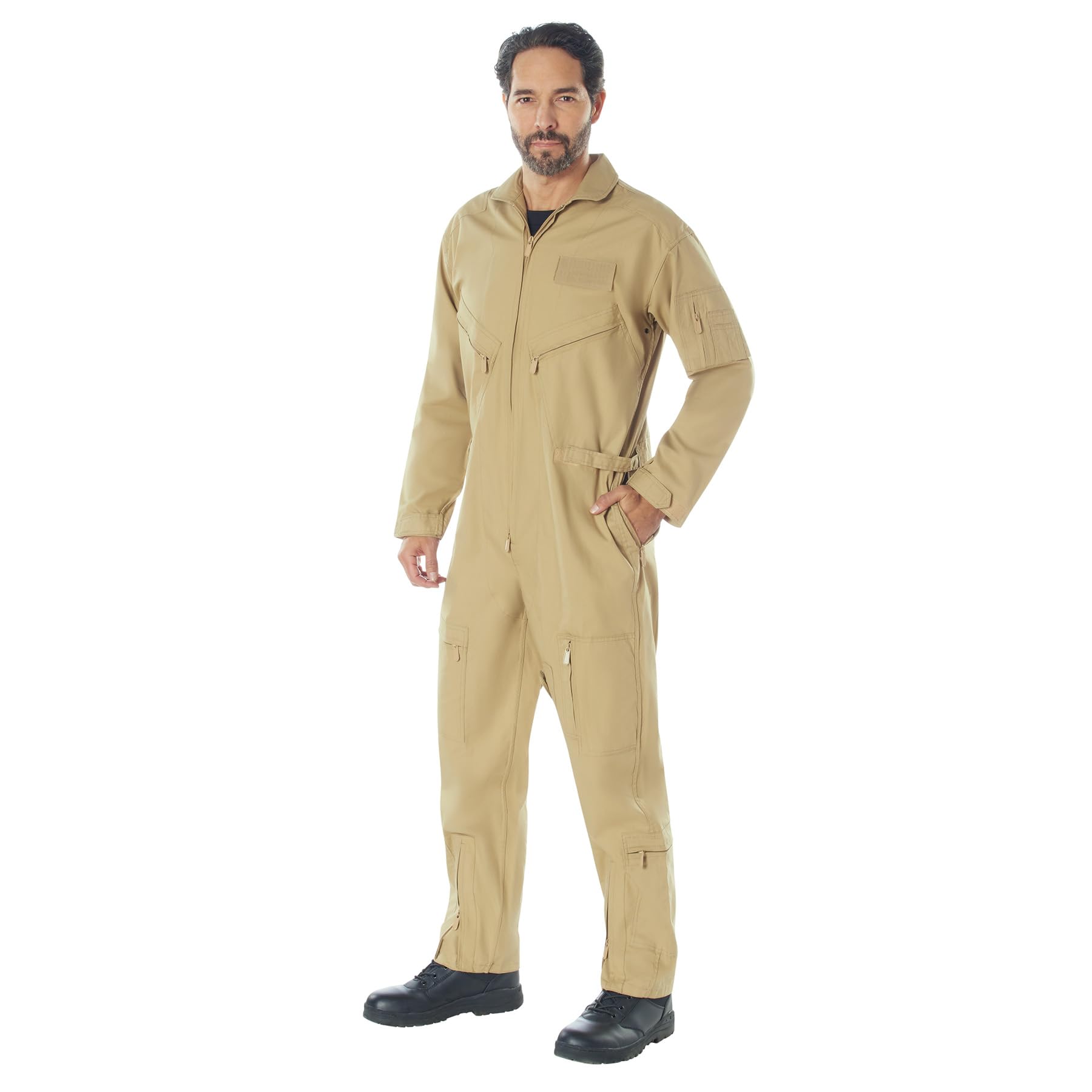 Rothco Men's Flight Suit - Military Pilot Coveralls Jumpsuit for Aviation, Cosplay & Halloween Costume - Durable & Comfortable for Workwear & Role Play
