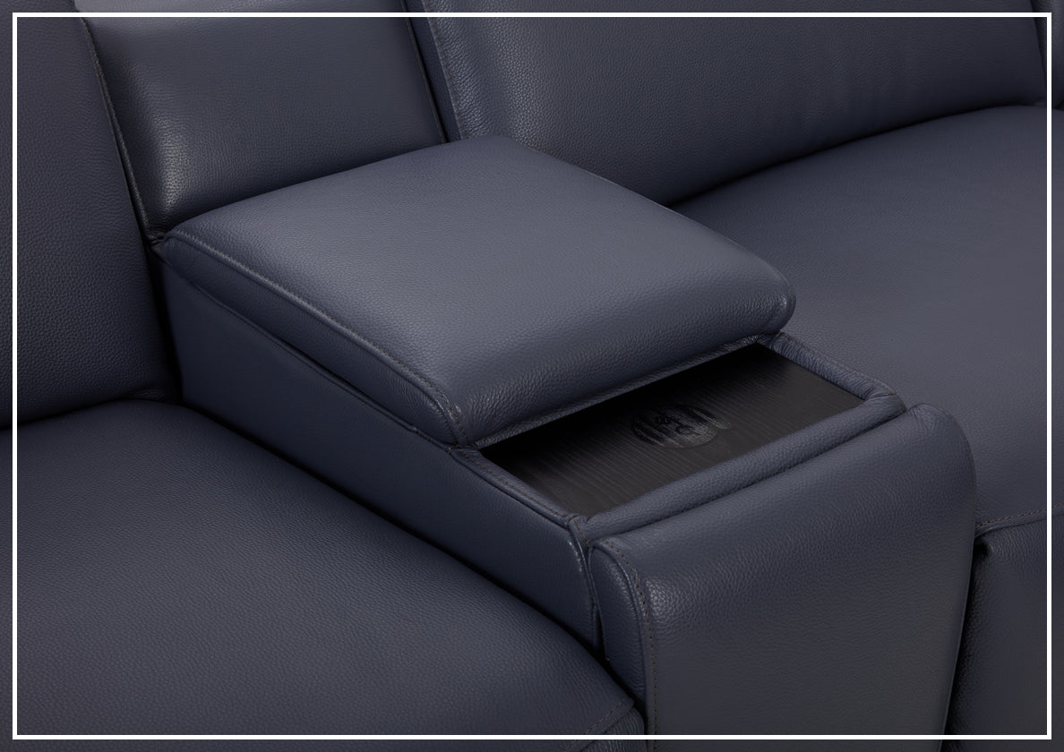 Gio Italia Picasso 6-Piece Motion Recliner Sectional Sofa Set with Power Recline & Cup Holders - Modern L-Shaped Living Room Furniture for Home Theater & Family Gatherings