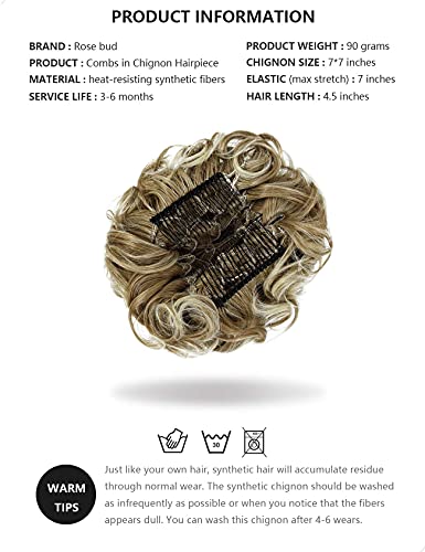 Classic Curly Chignon Hairpiece Bun - Elegant Synthetic Hair Bun for Women | Perfect for Weddings, Prom, Cosplay & Everyday Hairstyles