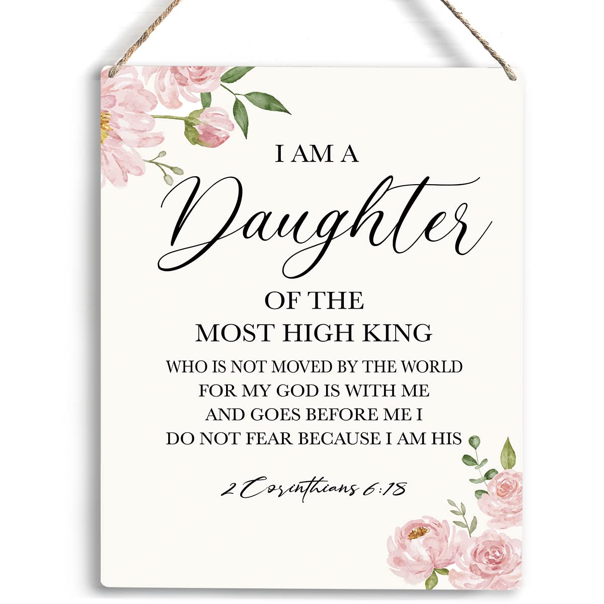 Daughter of the Most High King Wooden Wall Art - 8x10 Inch Inspirational Christian Gift for Women & Girls - Bible Verse Nursery Decor, Religious Home Sign - Perfect for Bedroom, Church & Spiritual Encouragement