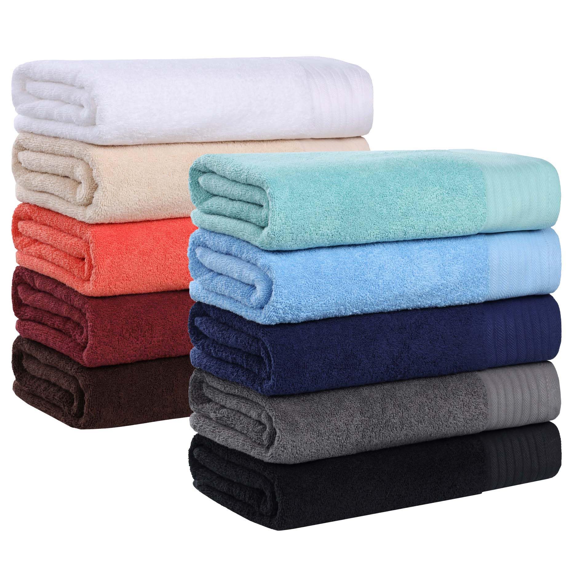 Premium Herringbone Turkish Cotton Towel Set - 6-Piece Highly Absorbent Bath, Hand & Face Towels for Spa, Guest & Master Bathroom | Soft Luxury Towels for Hotel, Home & Gym Use | Grey Solid Color