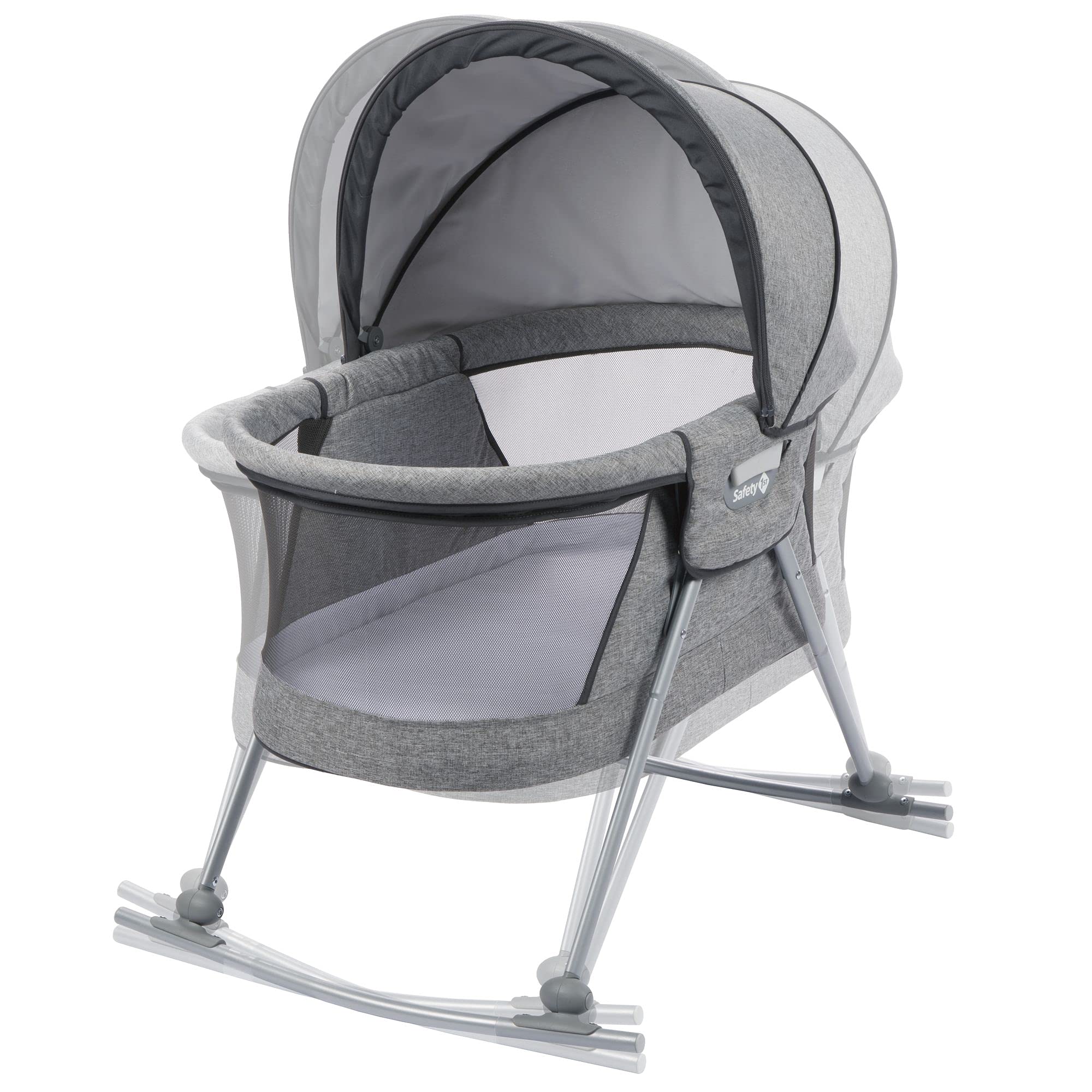 Safety 1st Portable Baby Bassinet with Rocking Motion - Lightweight Travel Crib with Carry Bag, Nightfall Design - Perfect for Nursery, Bedroom & On-the-Go Parenting