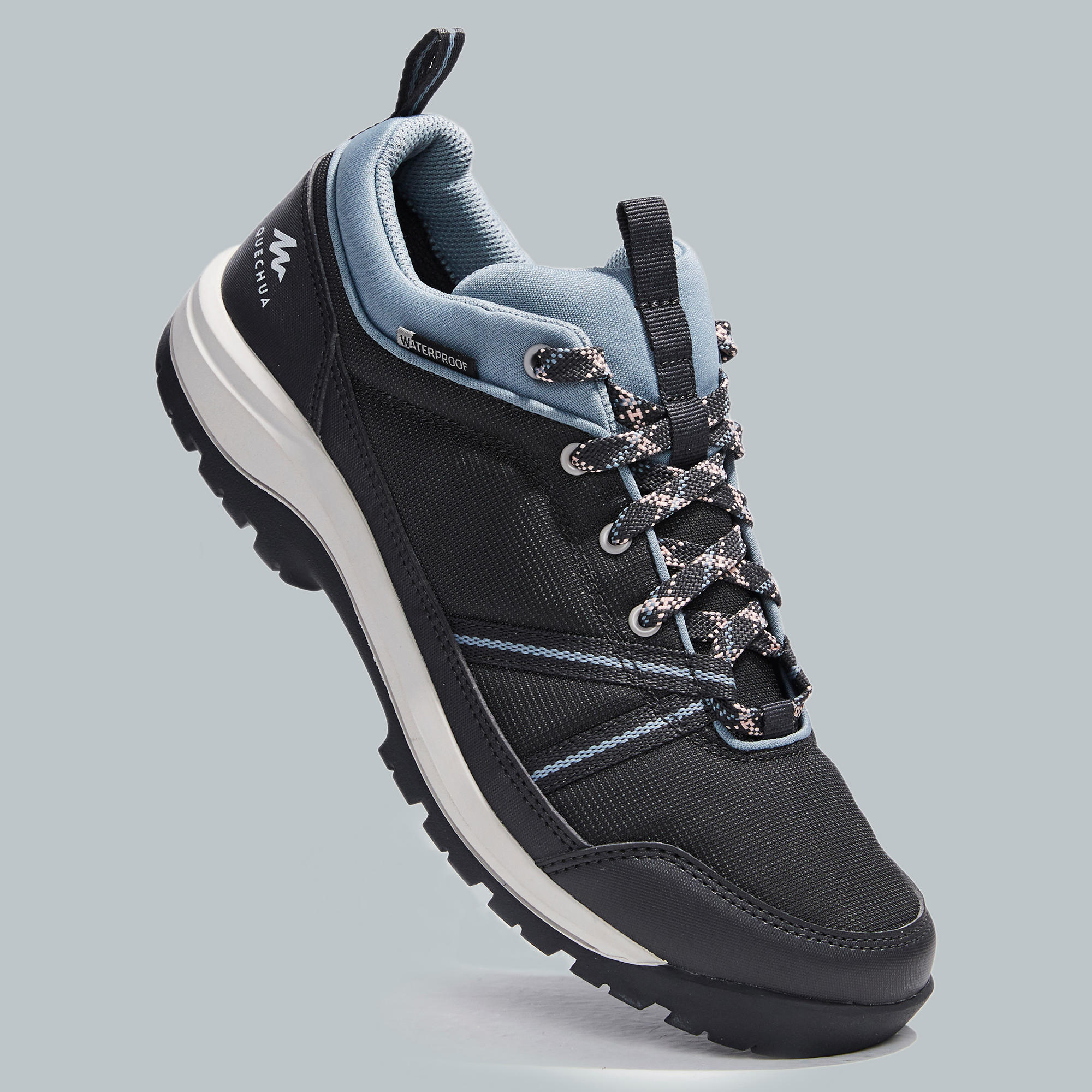 Quechua Women's Waterproof Hiking Boots NH100 Low WP - Lightweight Outdoor Shoes for Trekking, Camping & Trail Walking