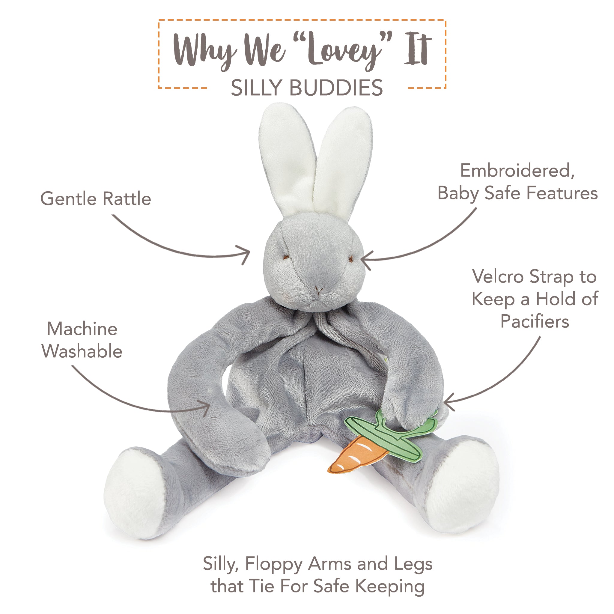 Bloom Bunny Silly Buddy Stuffed Animal - Soft Plush Toy for Kids, Cute Bunny Doll for Gifts & Nursery Decor - Perfect for Cuddling, Playtime & Baby Showers