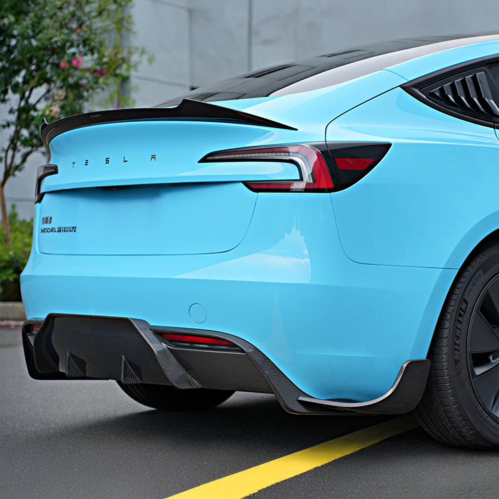 Premium Real Carbon Fiber Front Lip Spoiler for 2024+ Tesla Model 3 (Standard/Long Range) - OEM Fit, Aerodynamic Enhancement | Sporty Styling & Performance Upgrade for Daily Driving & Track Use