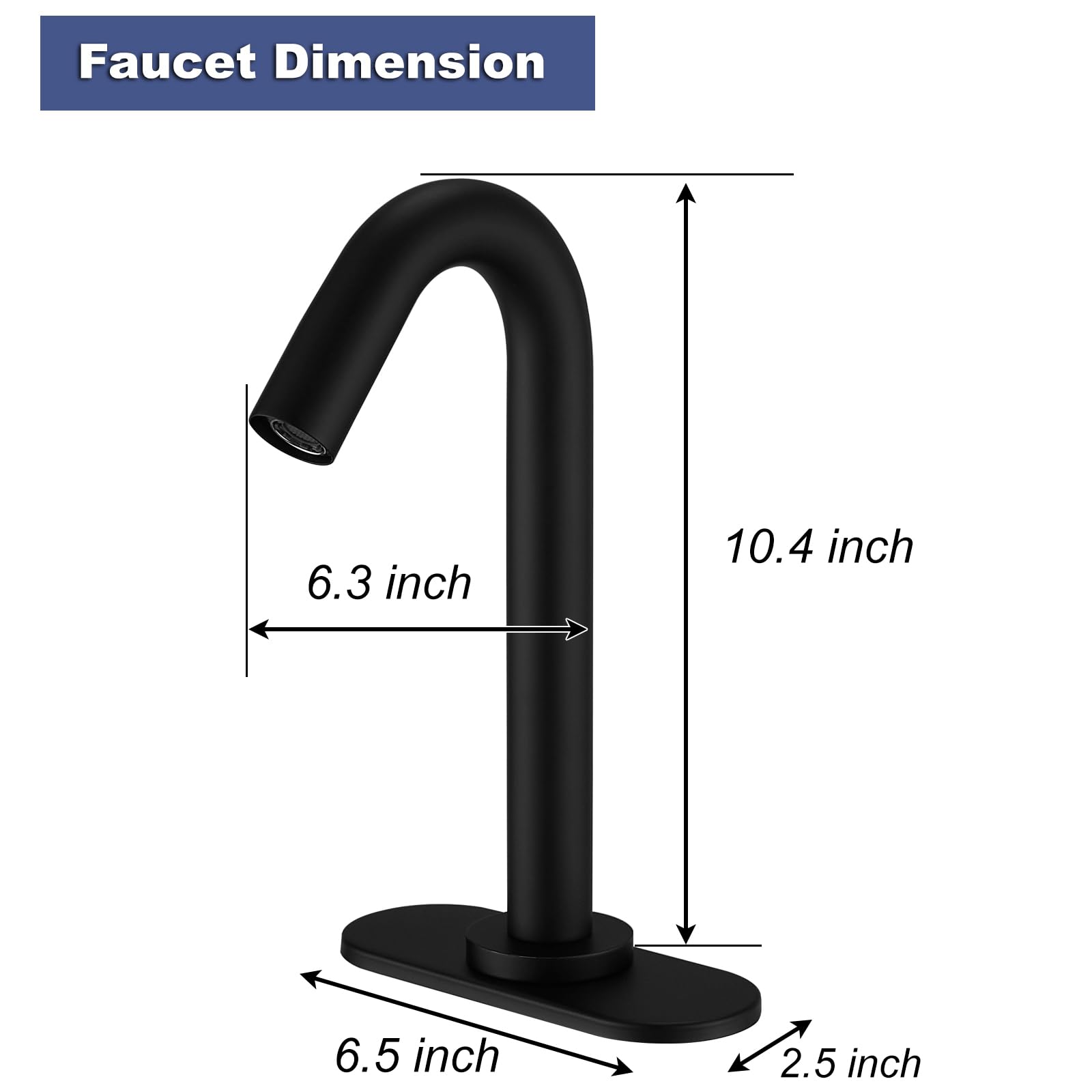 Automatic Touchless Bathroom Faucet with Deck Plate - 10
