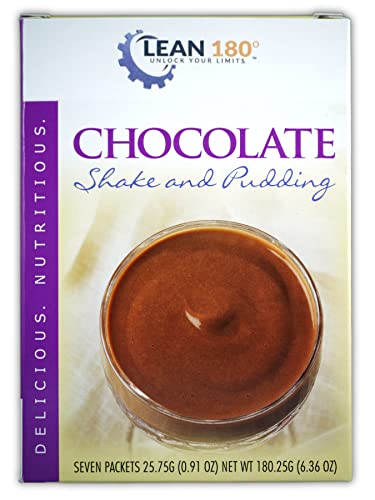Lean 180 High Protein Pudding - Rich & Delicious Chocolate Flavor | Healthy Low Carb, Low Calorie, Low Fat Snack & Meal Replacement | 15g Protein per Serving (7 Pack) | Perfect for Post-Workout Recovery, Weight Management & On-the-Go Nutrition