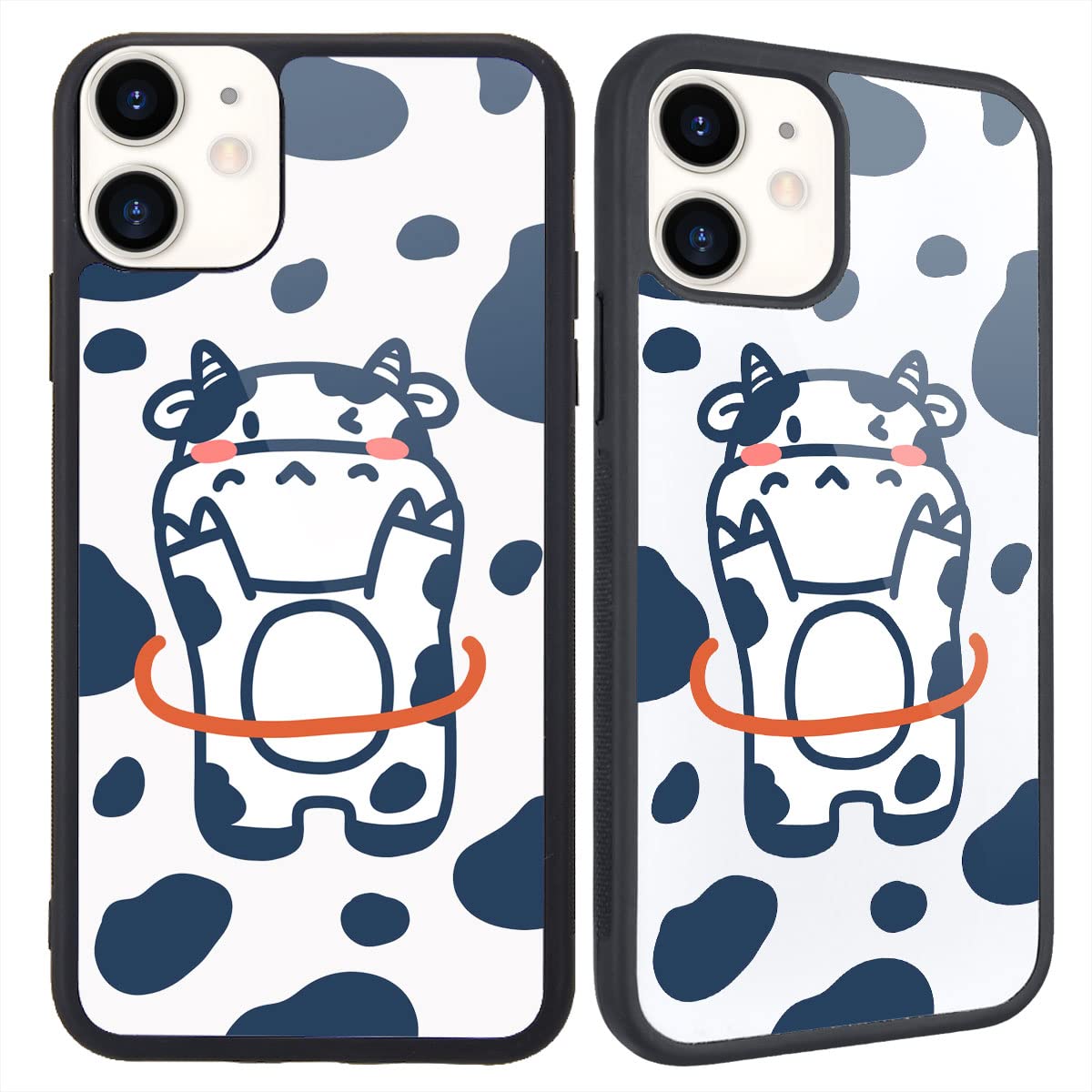 MAYCARI iPhone 12 Pro Max Case - Cute Cow Animal Design Hard Back Cover with Soft TPU Bumper | Protective Phone Cover for Women, Girls & Kids | Perfect for School, Work & Daily Use