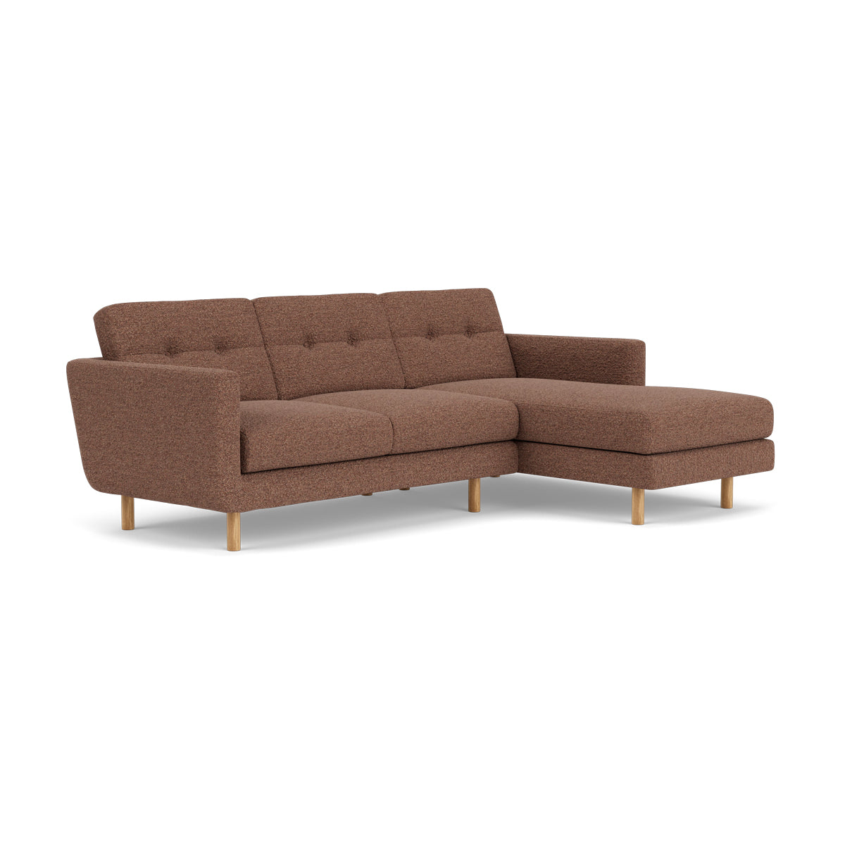 Luxury Conrad Boucle Right Chaise Sofa - Modern Upholstered Sectional Couch for Living Room, Lounge & Home Theater | Soft Chenille Fabric, Comfortable Seating for Family & Guests