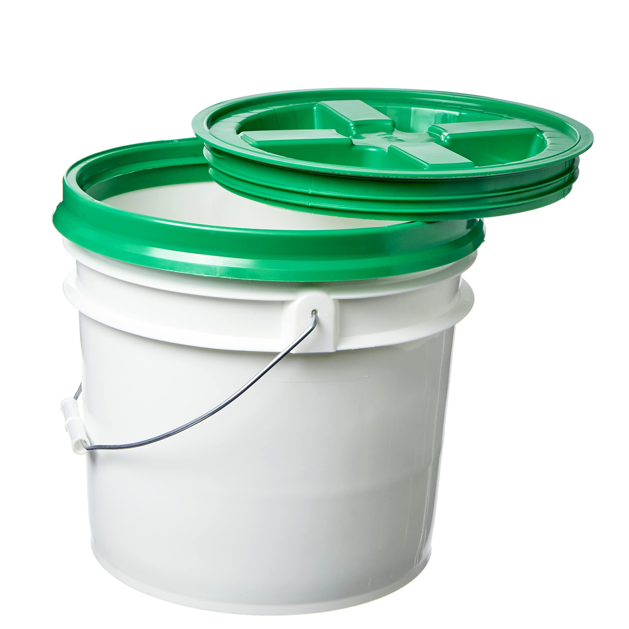 Food Grade Gamma Seal Lids for 3.5-7 Gallon Buckets (12 Pack) | BPA Free, Durable HDPE Reusable Pail Lids | Made in USA | Airtight Storage for Dry Goods, Pet Food & Emergency Supplies (Green)
