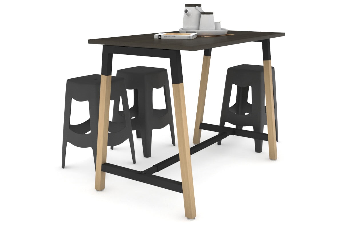Premium Quadro A Legs Counter Table with Wood Legs & Cross Beam - 925H [1400L x 700W] - Perfect for Restaurant, Bar, and Commercial Kitchen Use