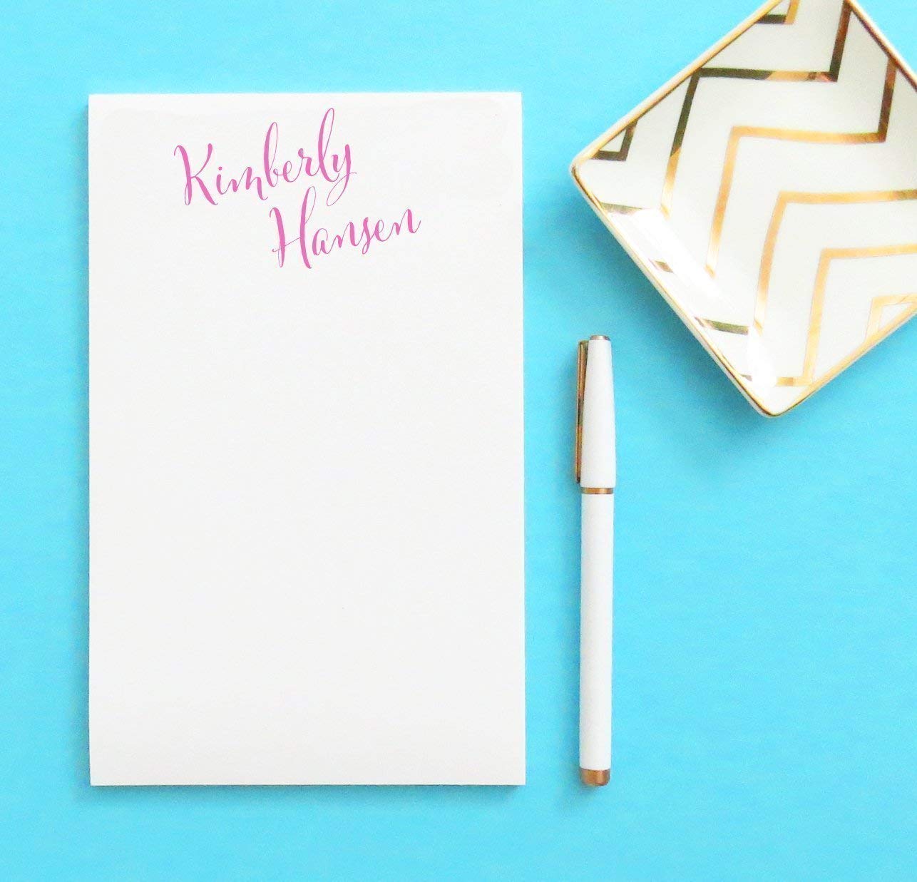 Customized Notepad Set - Personalized Writing Pads for Kids & Adults - Calligraphy Notepads with 50 Sheets (5.5