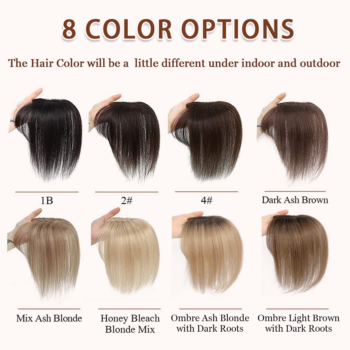 Human Hair Toppers for Women with Thinning Hair - Clip-In Hair Extensions with Bangs (Color #2) | Natural Real Hair Topper for Volume & Coverage | Perfect for Daily Wear, Special Occasions & Hair Loss Solutions