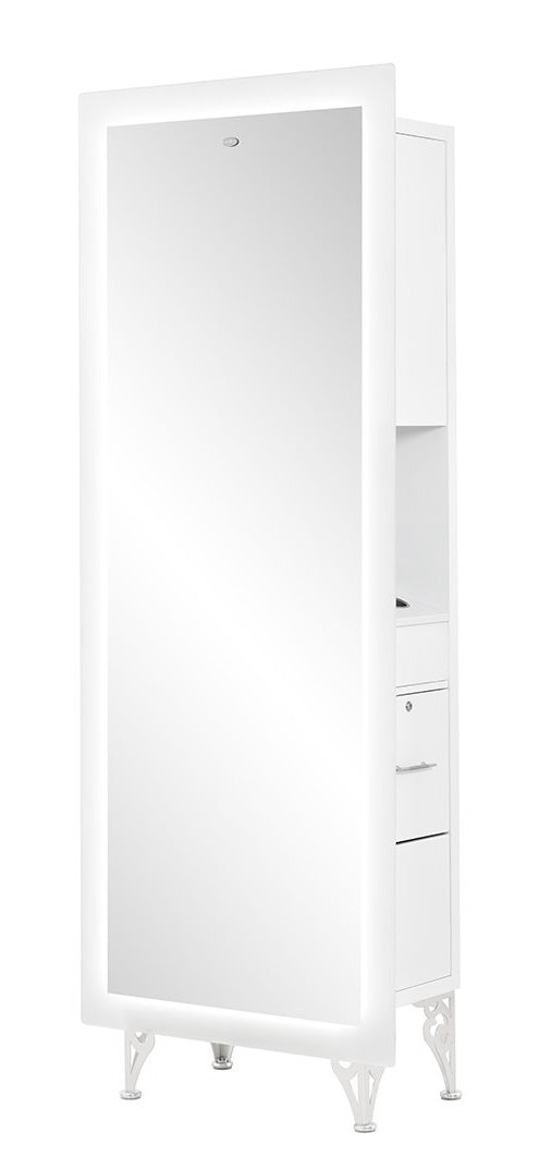 Magic I Single LED Lighted Styling Station - Professional Salon Vanity Mirror with Adjustable Brightness for Makeup, Skincare & Hair Styling at Home or Salon