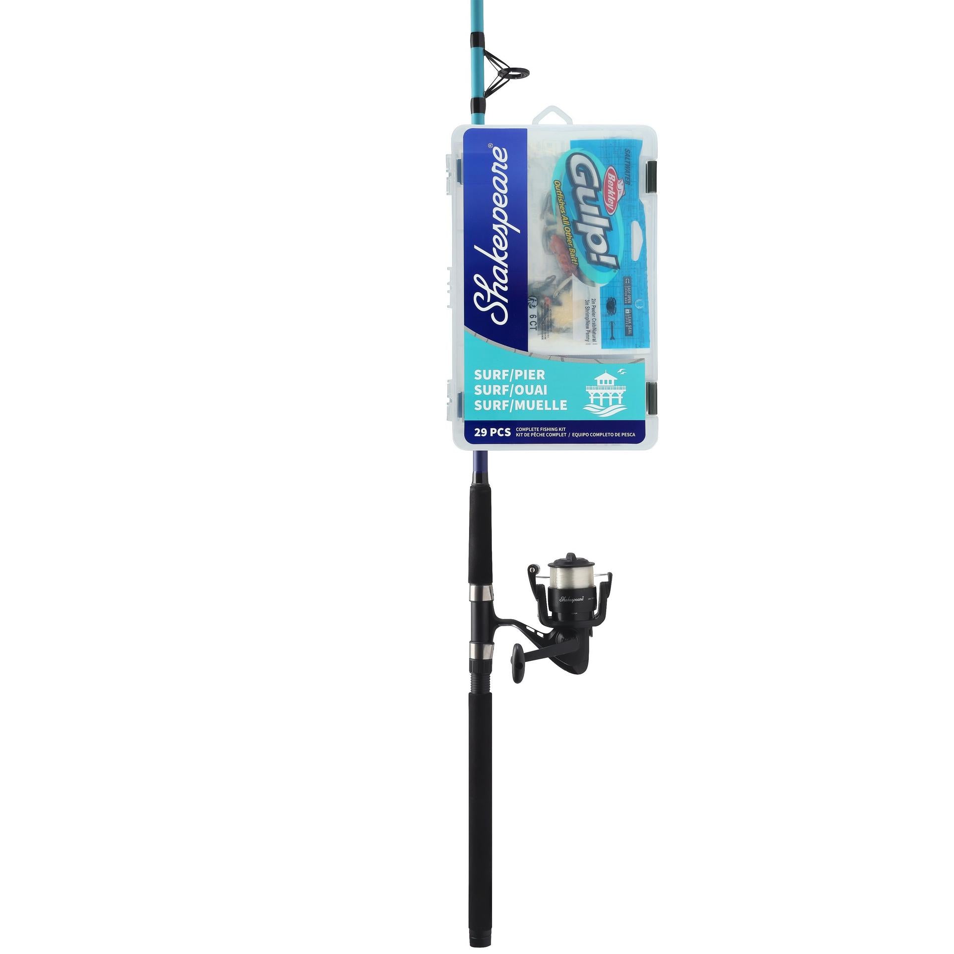 Catch More Fish® Surf Pier 8 Ft Spinning Fishing Rod - Saltwater & Freshwater Fishing Gear for Surf, Pier, and Beach Angling - Perfect for Shore Fishing and Casting Lures