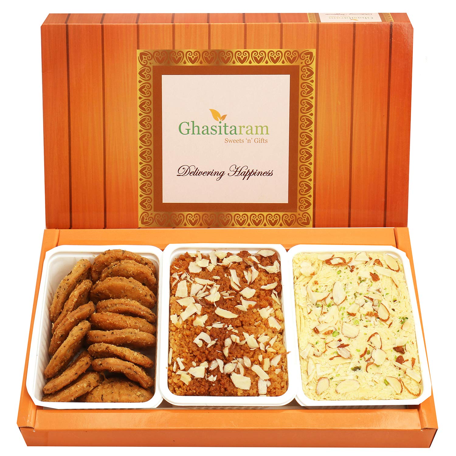 Premium Indian Sweets Gift Box - Diwali Special Soan Papdi, Milk Cake & Methi Mathi - Authentic Festive Treats for Diwali Celebrations, Corporate Gifting & Family Gatherings