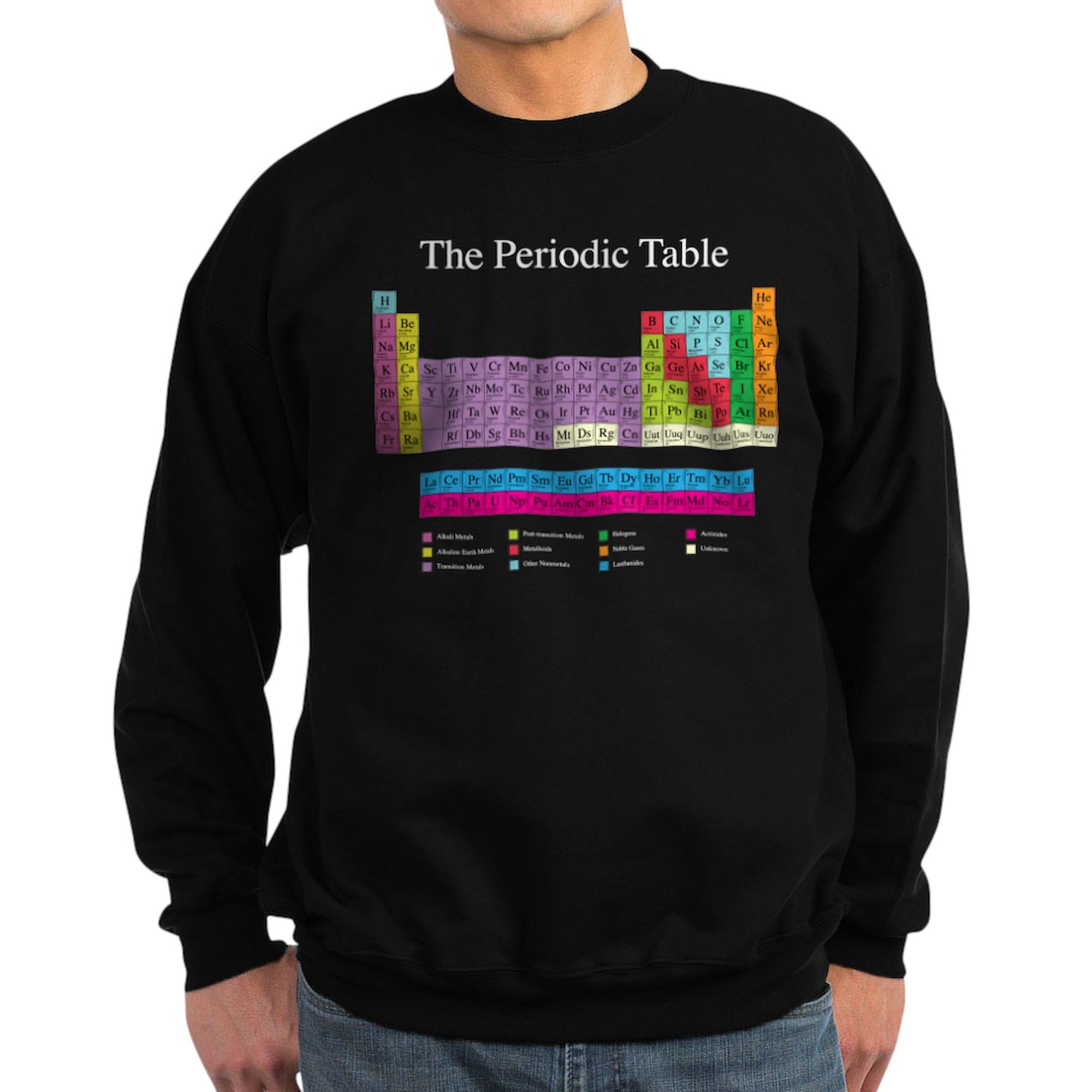 Periodic Table Dark Sweatshirt - Science Chemistry Graphic Pullover Hoodie for Students & Teachers - Perfect for Classroom, Lab & STEM Events
