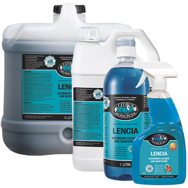Citrus Resources Lencia Bathroom Cleaner & Maintainer | All-Natural Bathroom Cleaning Solution | Removes Soap Scum, Hard Water Stains | Perfect for Showers, Tubs, Tiles & Sinks