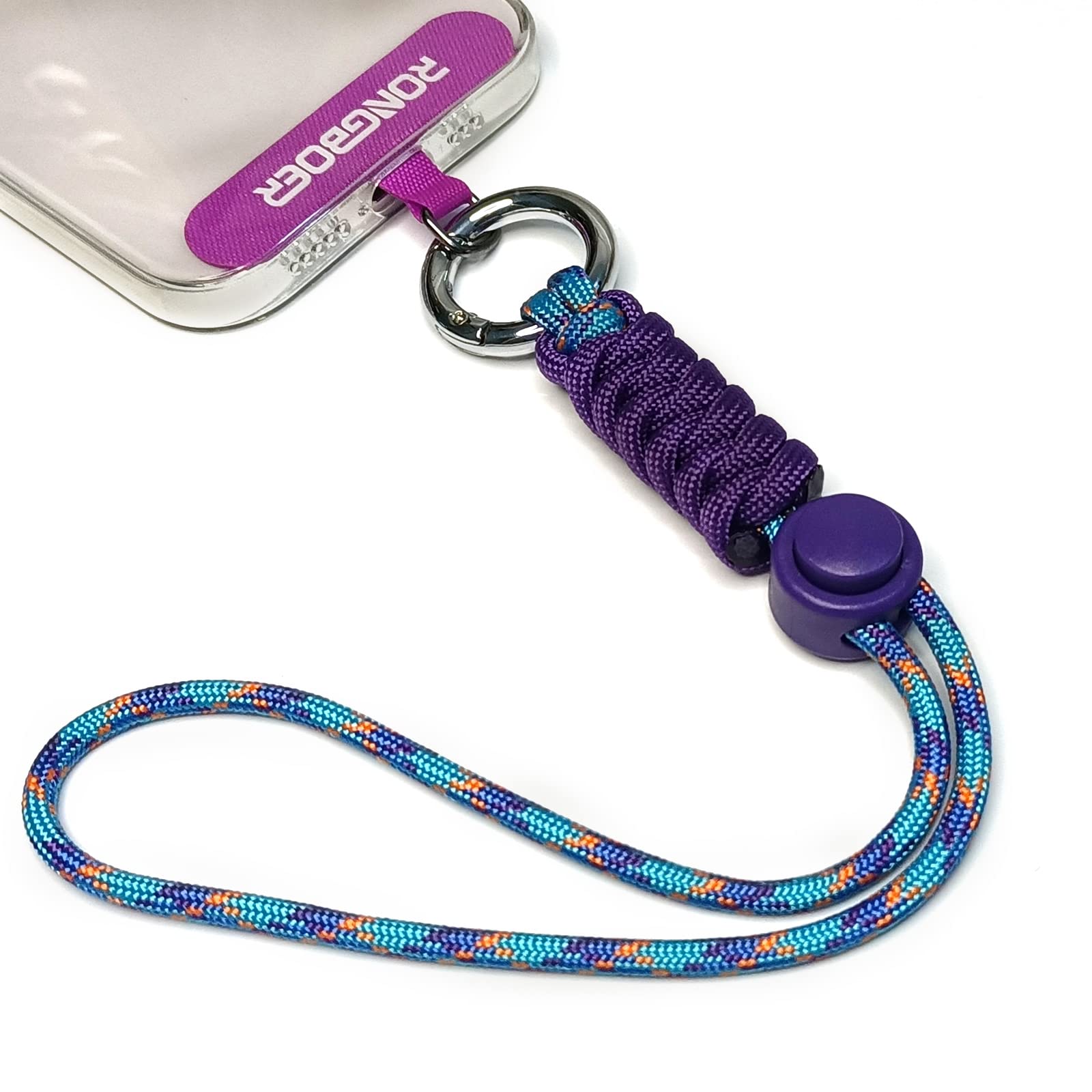 Colorful Phone Lanyard Wrist Strap for Women - Secure Keys & Camera - Purple Blue