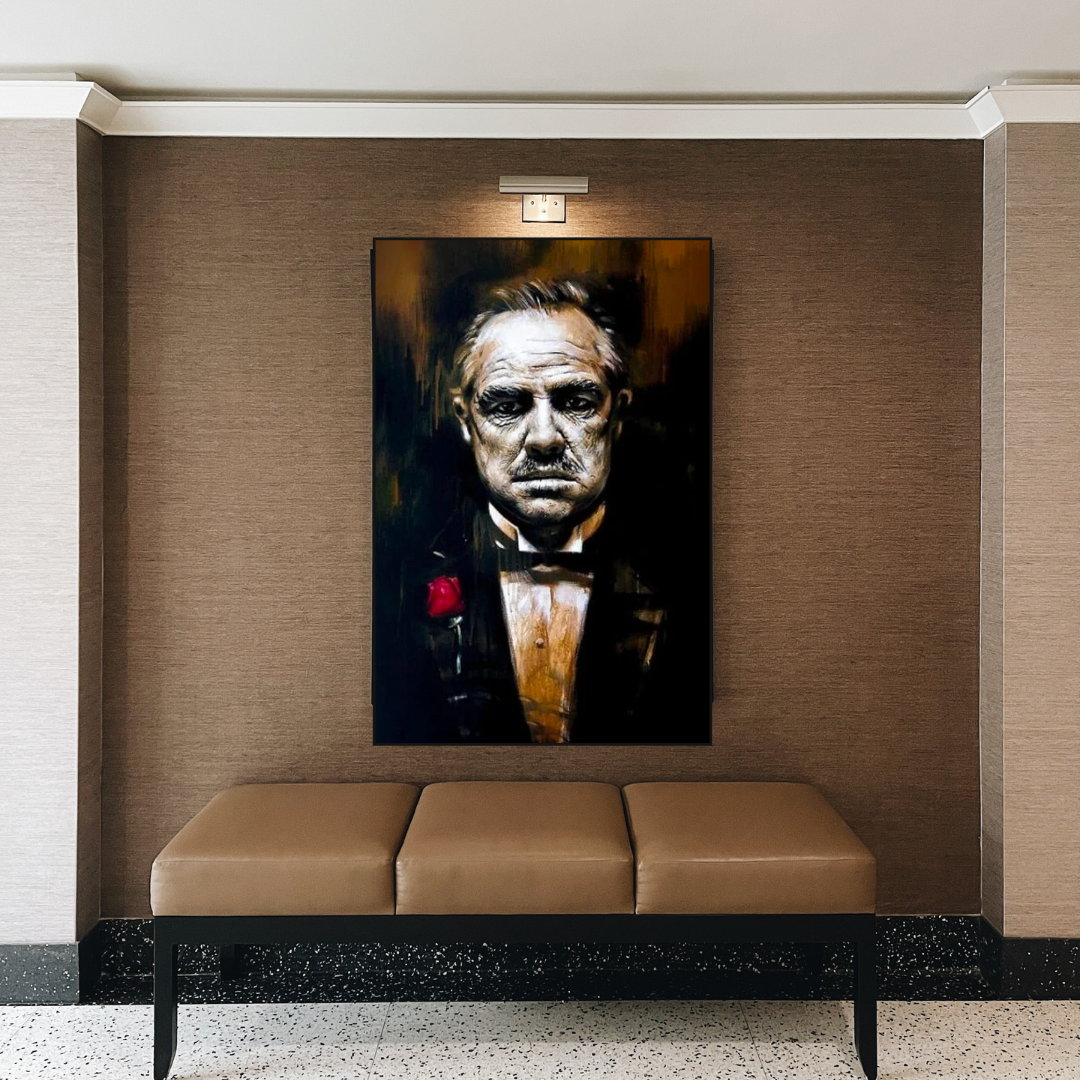 The Godfather Movie Canvas Wall Art - Iconic Film Poster Print for Home & Office Decor - Perfect for Living Room, Bedroom, or Man Cave
