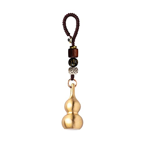 Brass Gourd Keychain Pendant - Durable Metal Key Ring for Car Keys, Home, Office, and Travel Accessories