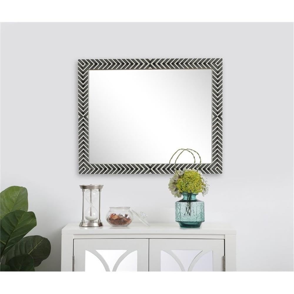 Elegant Chevron Glass Mirror 40x32 - Modern MDF Decor for Bathroom & Living Room