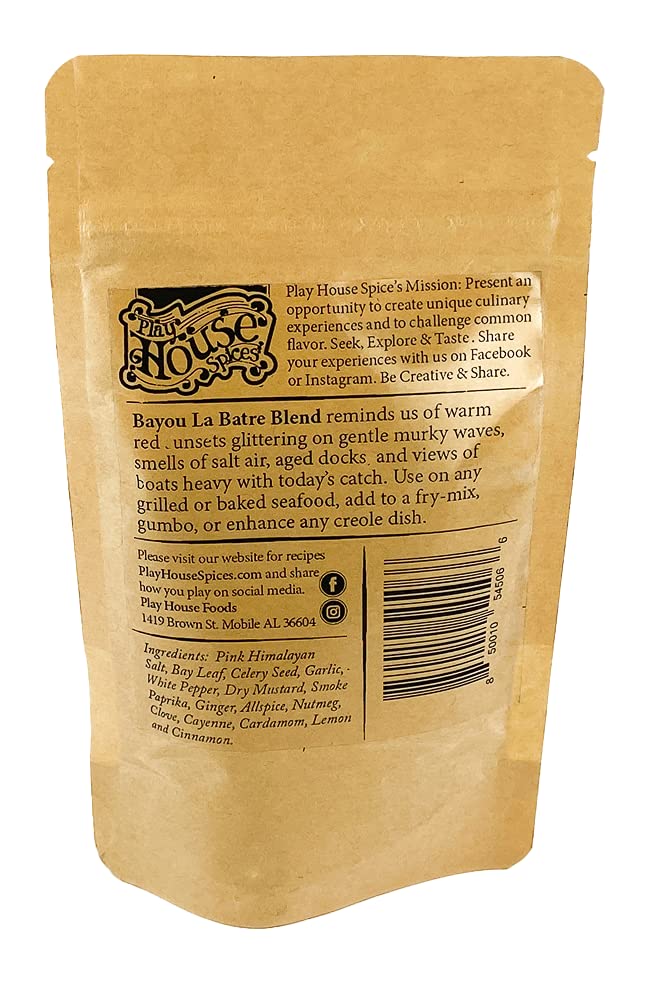 Play House Spices Bayou La Batré - All Natural Seasoning Blend | MSG-Free Cajun Spice Mix for Seafood, Gumbo & Southern Cooking | Perfect for Home Chefs & Authentic Louisiana Recipes