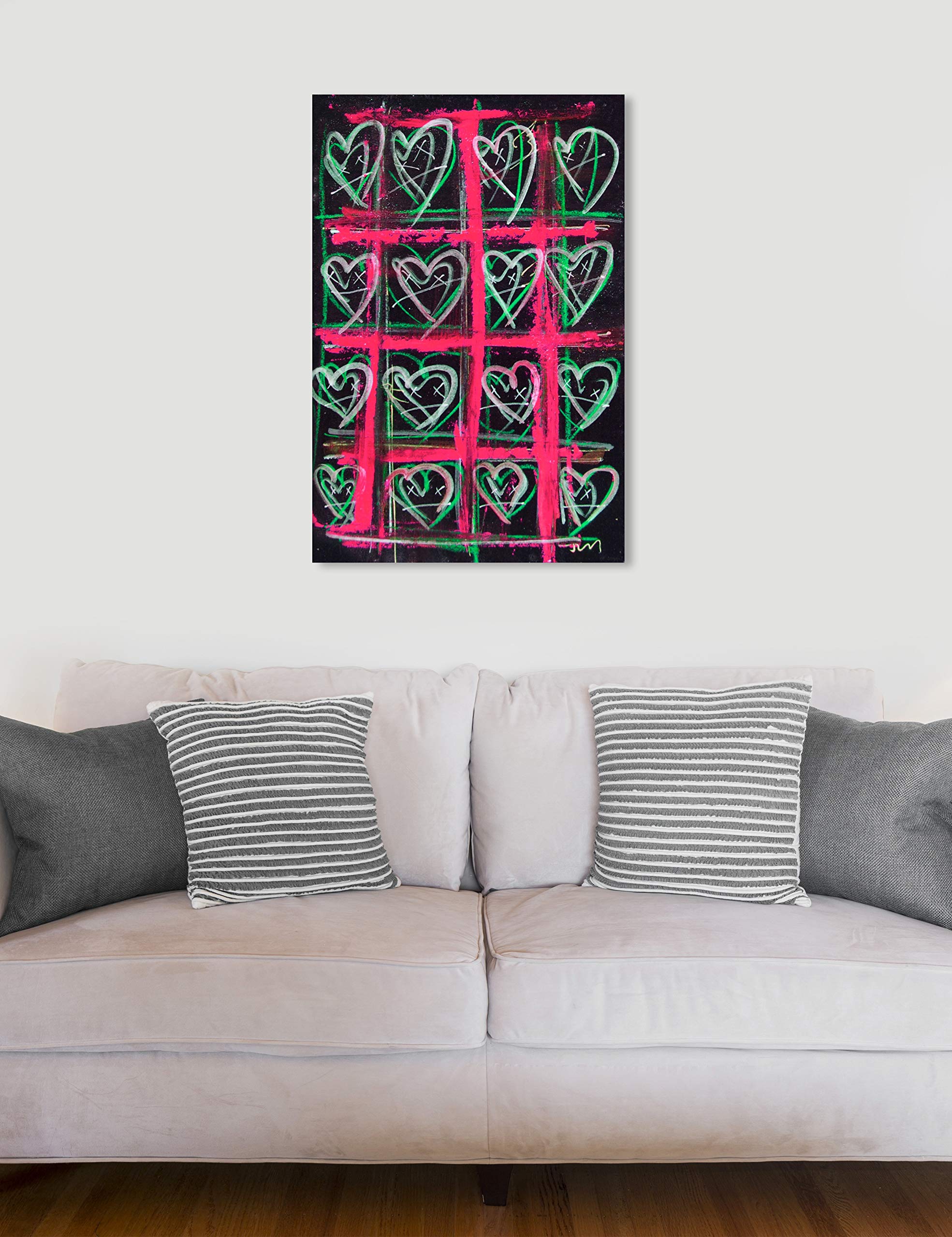 Oliver Gal Artist Co. 'Vermelho' Fashion Glam Wall Art Canvas Print - 24x36 Inch Pink & Black Home Decor for Living Room, Bedroom & Office