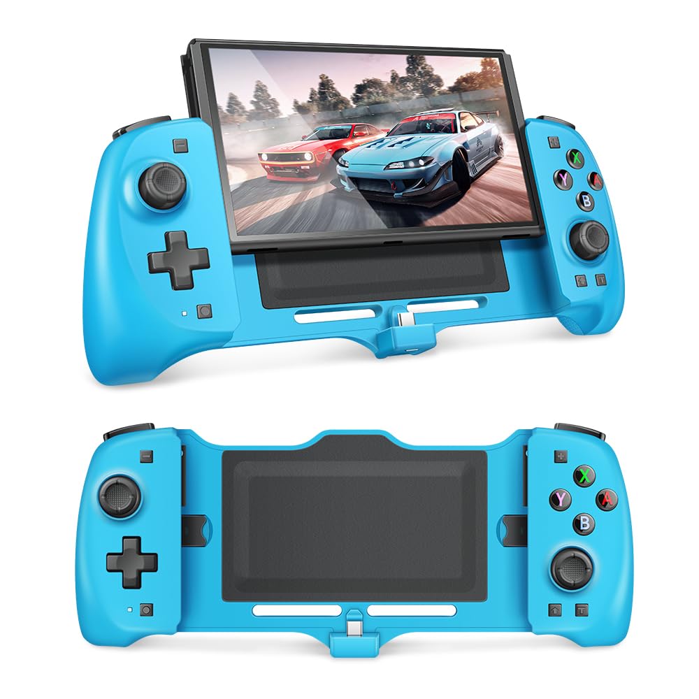 Wireless Switch Pro Controller for Nintendo Switch/OLED - Programmable Ergonomic Joypad with Turbo, Dual Vibration, 6-Axis Gyro & Screenshot Function (Blue) - Perfect for Gaming, Travel & Family Entertainment