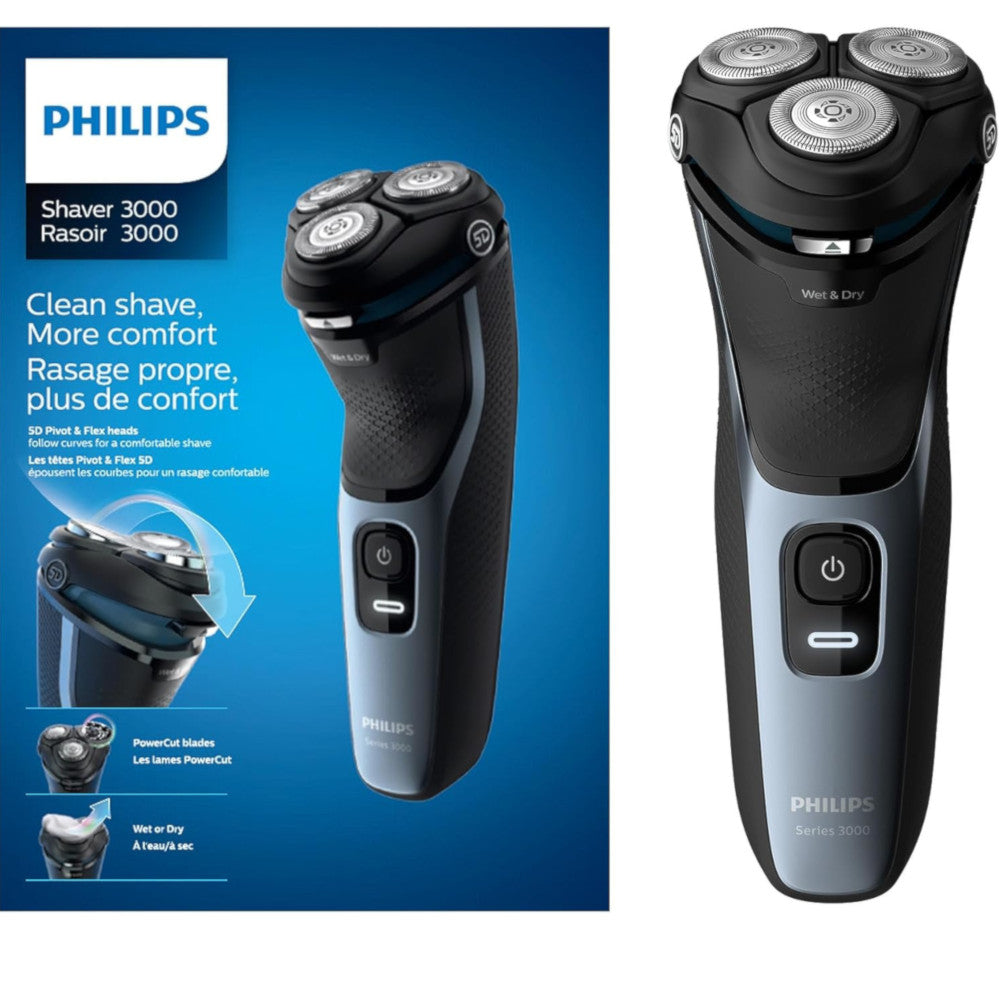 PHILIPS S3133/51 Series 3000 Electric Shaver with Pop-Up Trimmer - Wet & Dry Use for Men's Facial Hair Grooming at Home or Travel