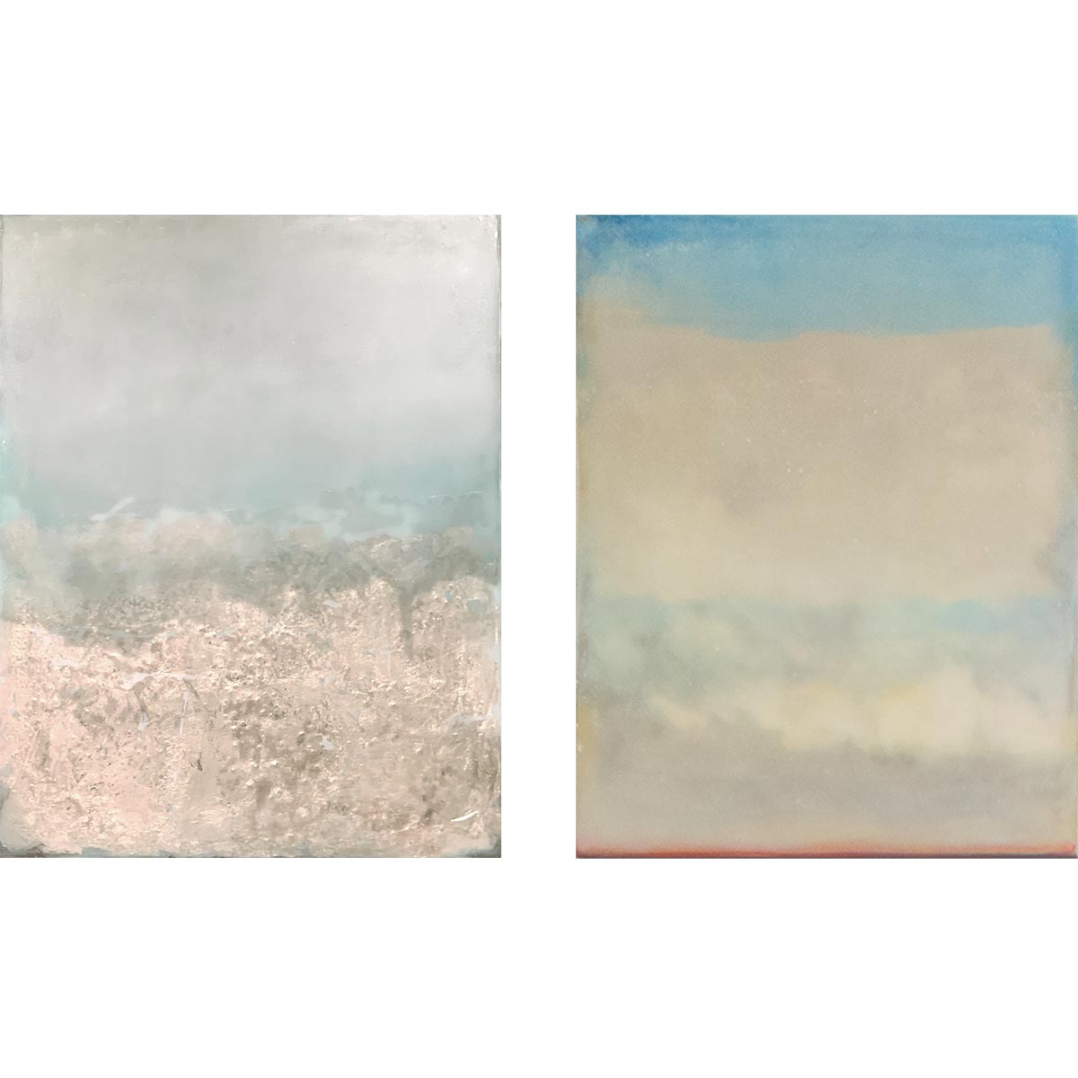 Nuvole (Diptych) - Abstract Cloud Art Painting Set for Home & Office Decor | Perfect for Living Room, Bedroom Wall Art
