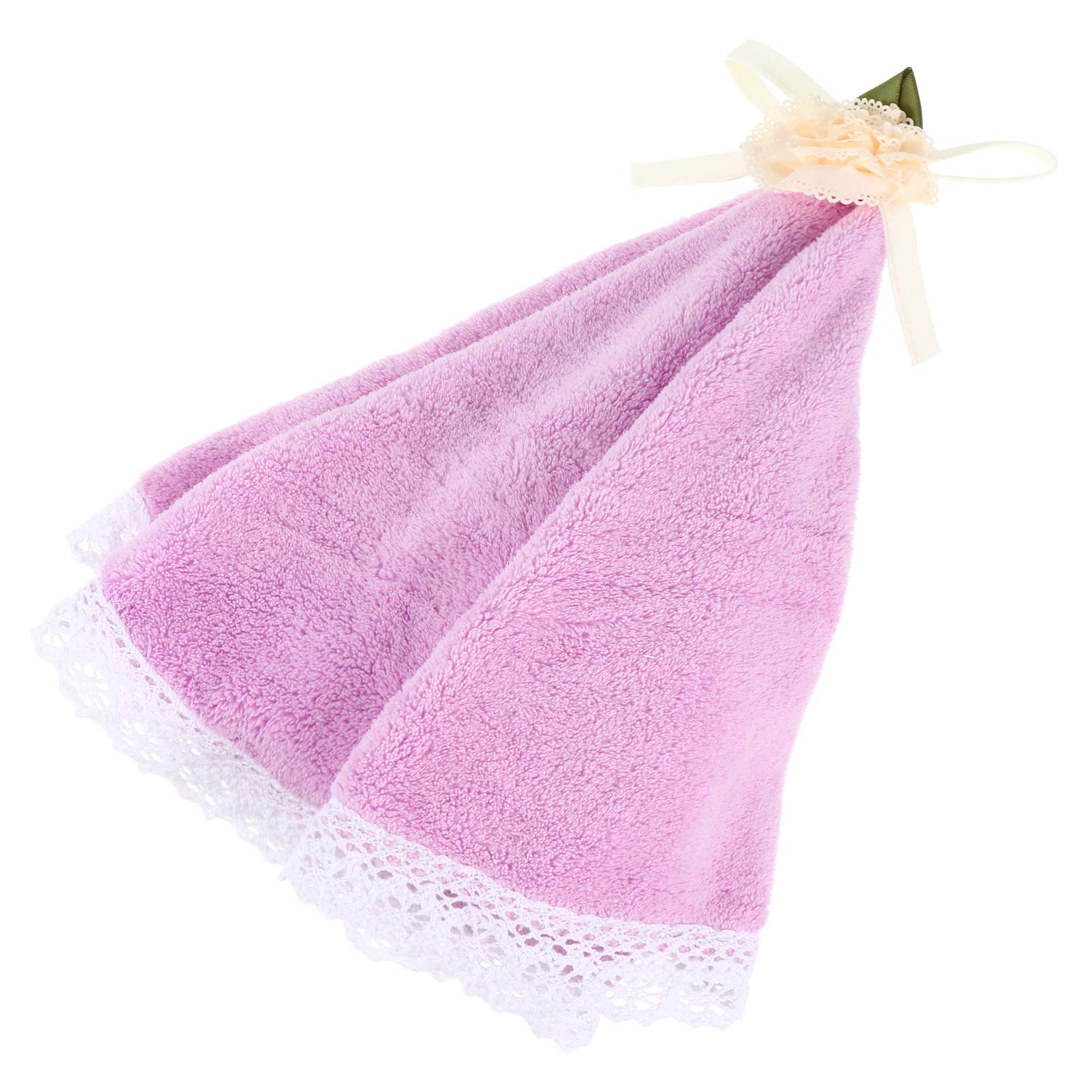 **CALLARON Quick Dry Hanging Hand Towel - Super Absorbent Microfiber Coral Fleece Towel for Kitchen, Bathroom & Bedroom - Soft & Fast Drying - Ideal for Baby, Gym & Travel (Purple)**