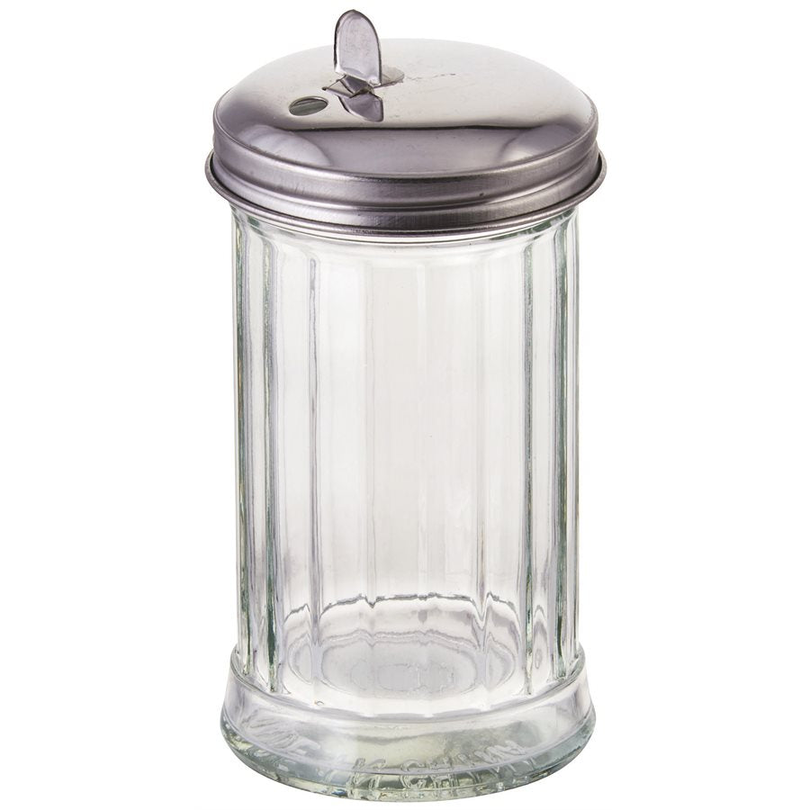 Winco 12 Oz Sugar Pourer with Flap Top - Premium Stainless Steel Sugar Dispenser for Coffee, Tea & Baking - Perfect for Restaurants, Cafes & Home Kitchens
