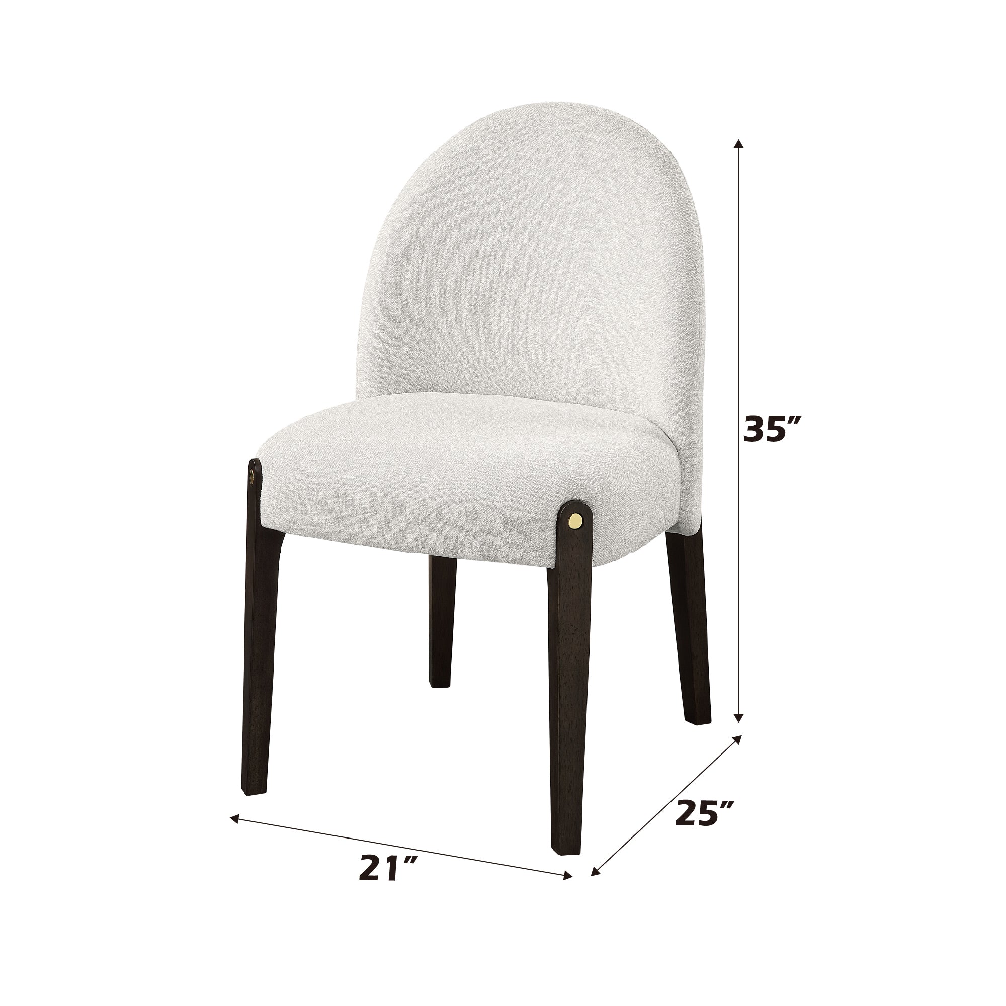Clayten Beige Fabric Side Chairs (Set of 2) - Modern Dining Chairs for Kitchen, Living Room & Office - Comfortable Accent Chairs with Sturdy Metal Legs
