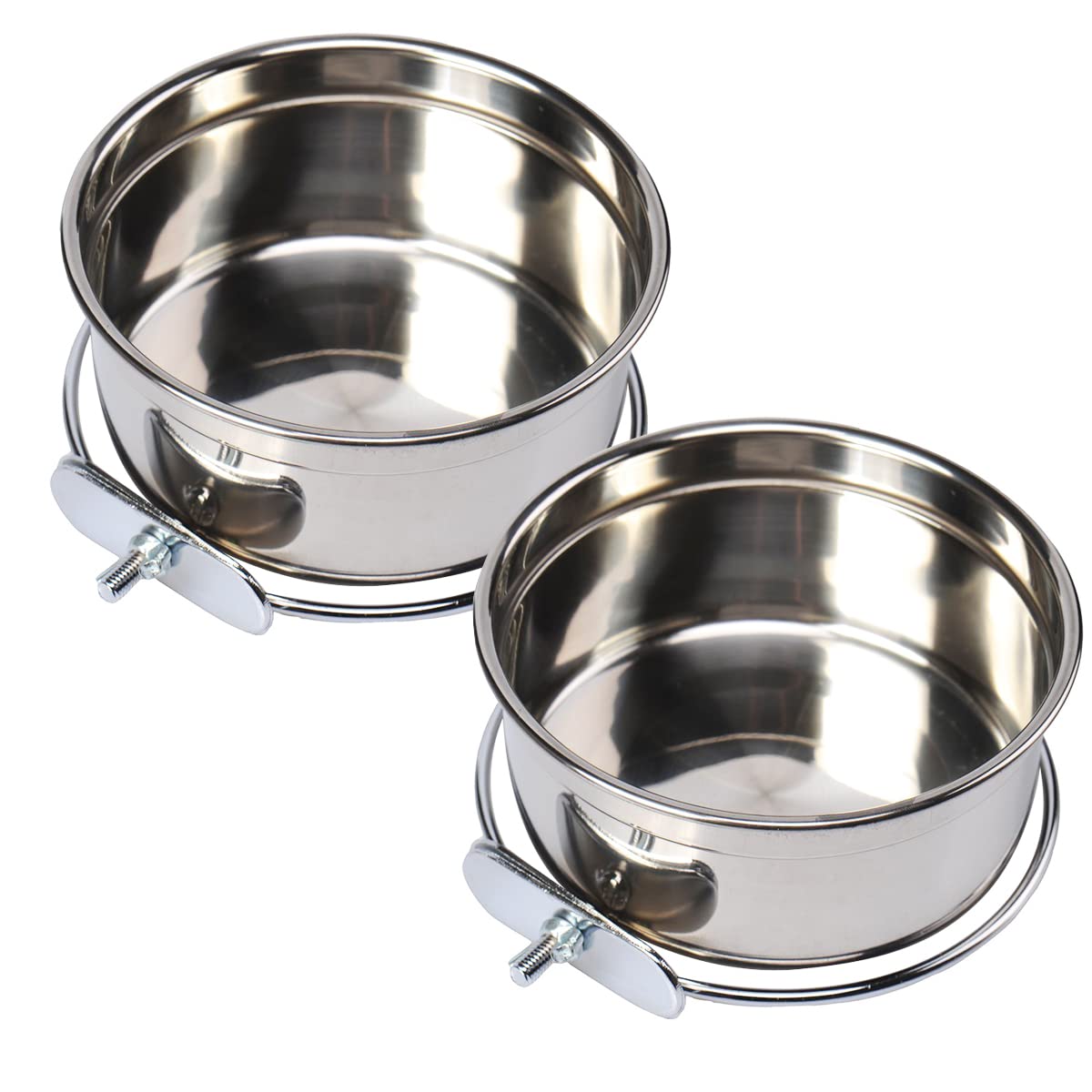 2 Pack Bird Bowl Parrot Feeder - Stainless Steel Cage Mounted Bird Feeder for Parakeets, Cockatiels & Small Birds | Perfect for Bird Cages, Aviaries & Pet Travel Carriers