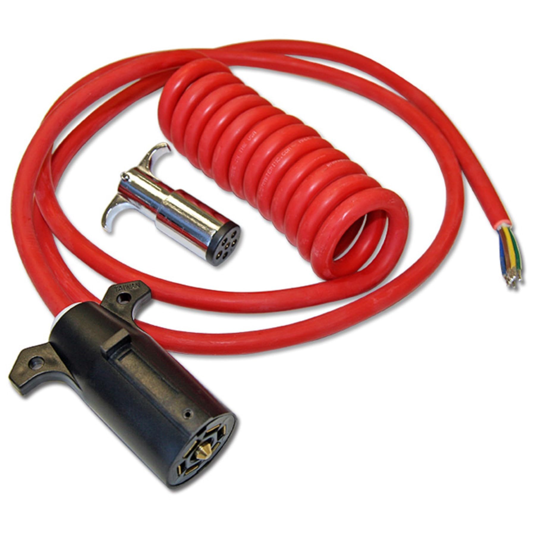 Roadmaster 1676-7 Single Coiled to Straight Hybrid 7-Wire to 6-Wire Power Cord Adapter | Universal Fit for Heavy-Duty Equipment | Waterproof, Oil & Chemical Resistant | Easy Installation with Instructions | Ideal for Industrial, Marine & Automotive Use