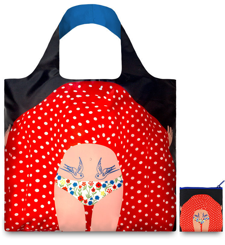 LOQI COOL PEOPLE Collection Tote Bag by Cristina Caramida - Stylish Reusable Shopping Bag for Groceries, Beach & Daily Use