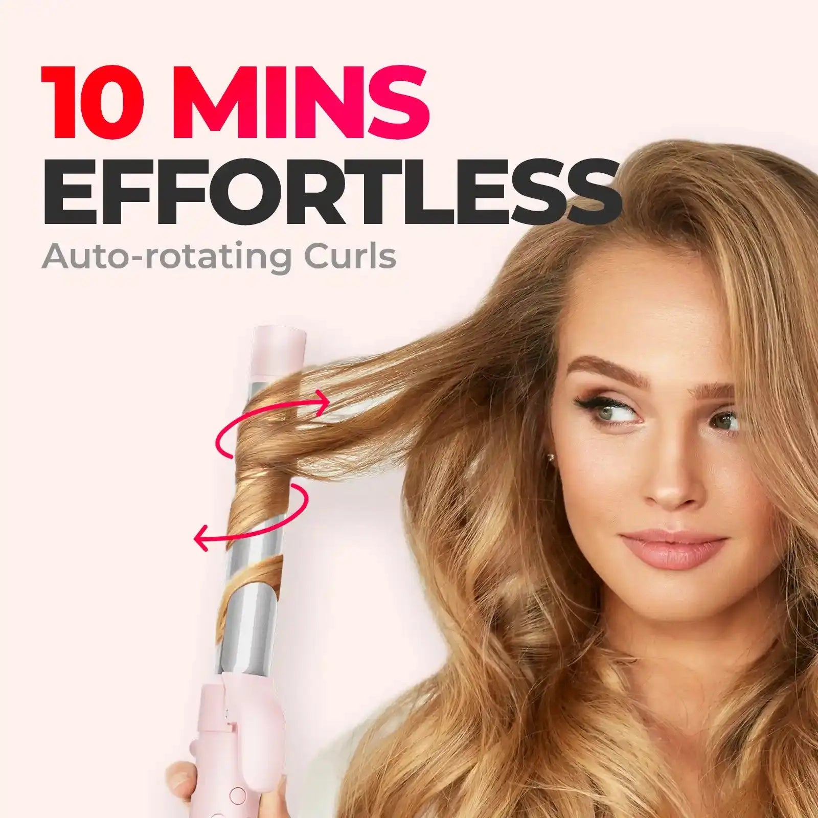 TYMO Rota Pink Hair Straightener Brush - Ionic Ceramic Flat Iron for Smooth & Shiny Hair | Perfect for Home, Travel & Salon Use