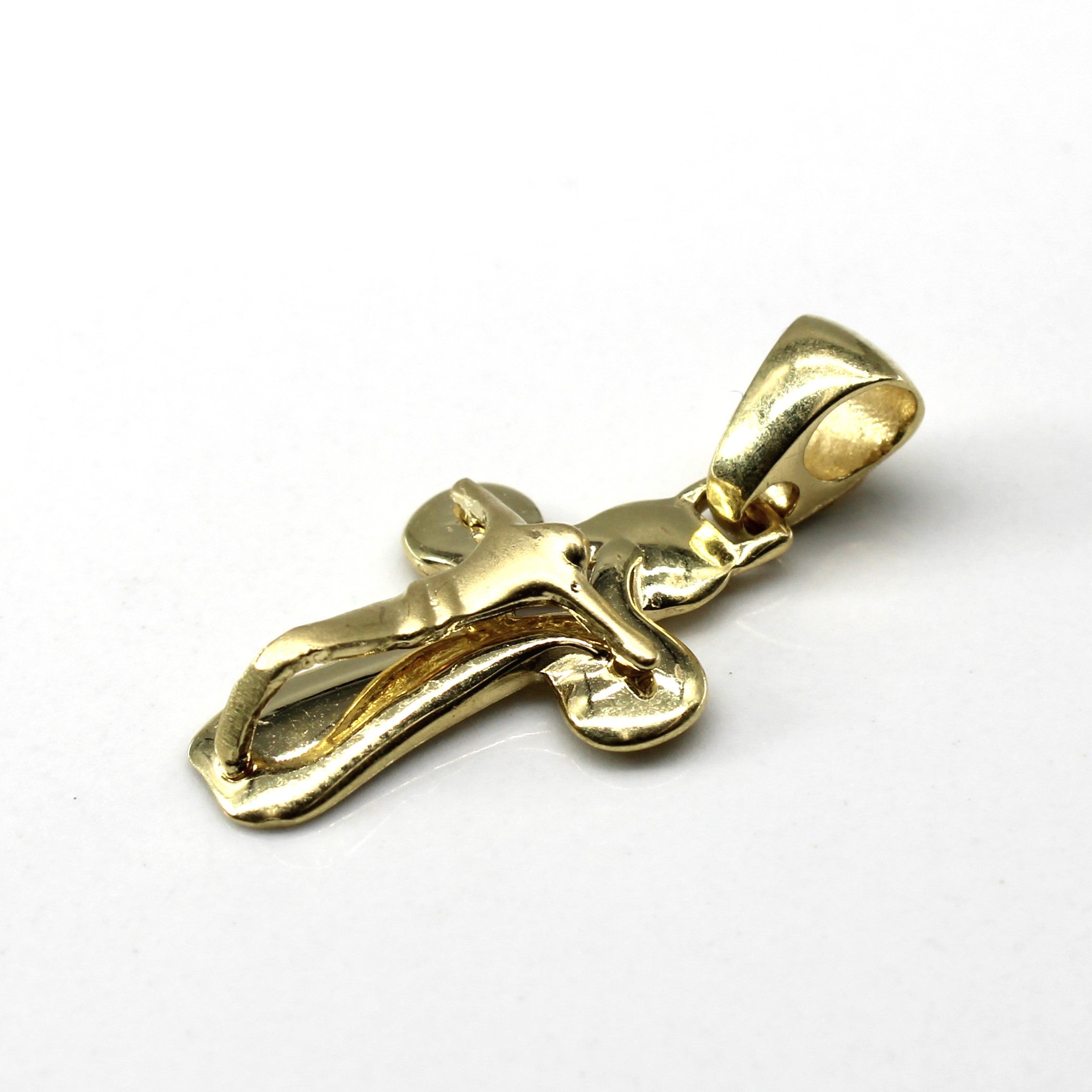 Italian 18K Yellow Gold Cross Pendant Necklace for Women - Elegant Religious Jewelry Gift for Baptism, First Communion & Everyday Wear