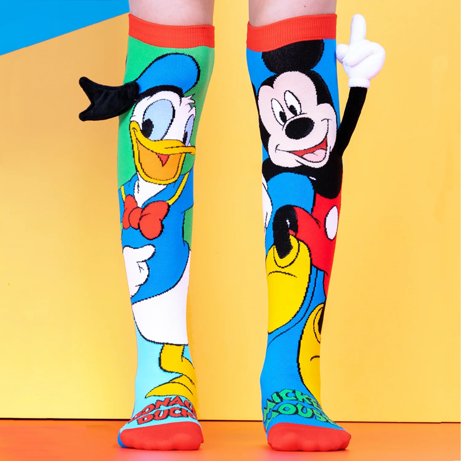 Disney Mickey Mouse and Donald Duck Socks - Cartoon Character Crew Socks for Men & Women - Perfect for Cosplay, Gifts, and Disney Fans