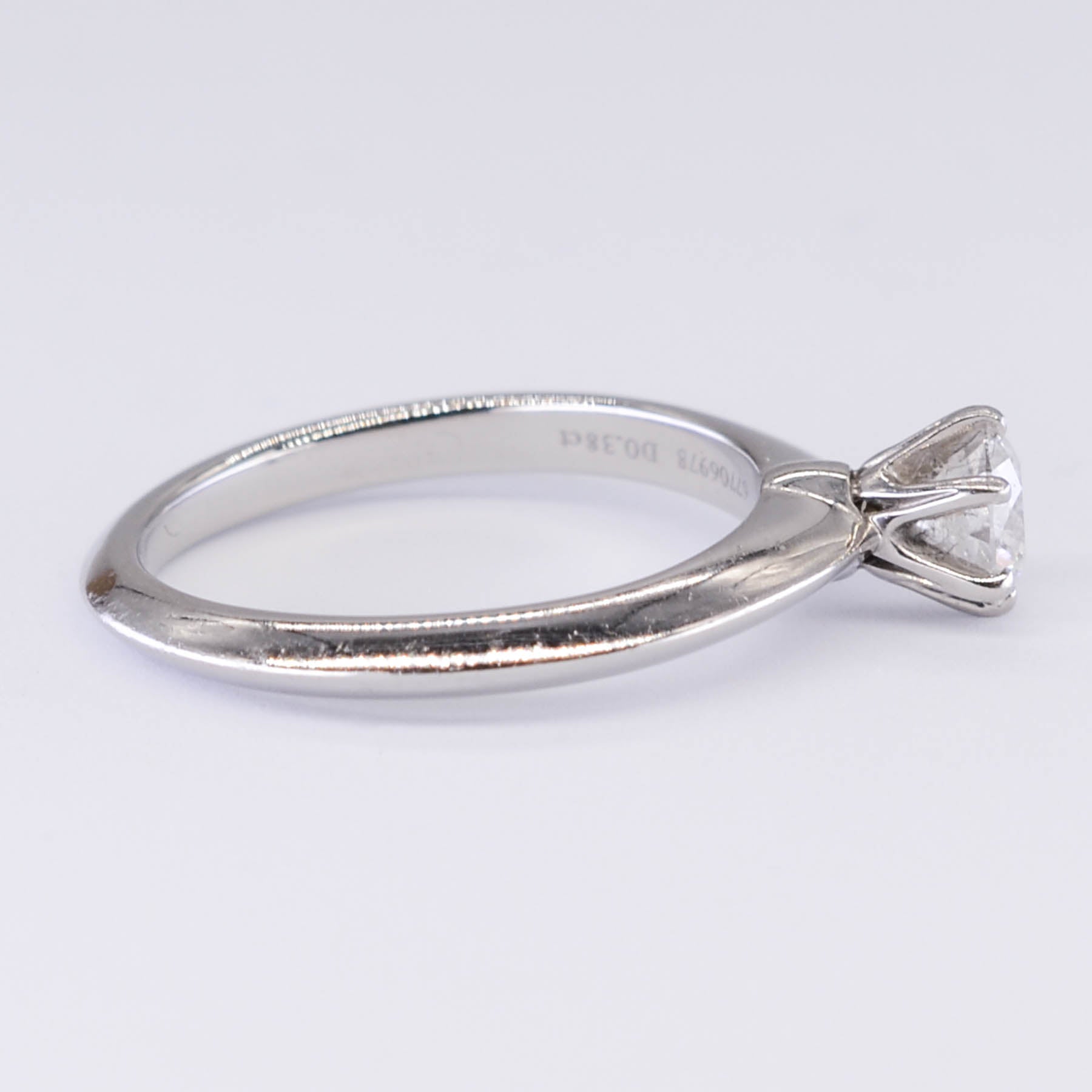 Tiffany & Co. Platinum Canadian Diamond Engagement Ring 0.38ct VS2 F Excellent Cut Size 4.75 - Perfect for Proposals, Anniversaries & Bridal Jewelry Gifts