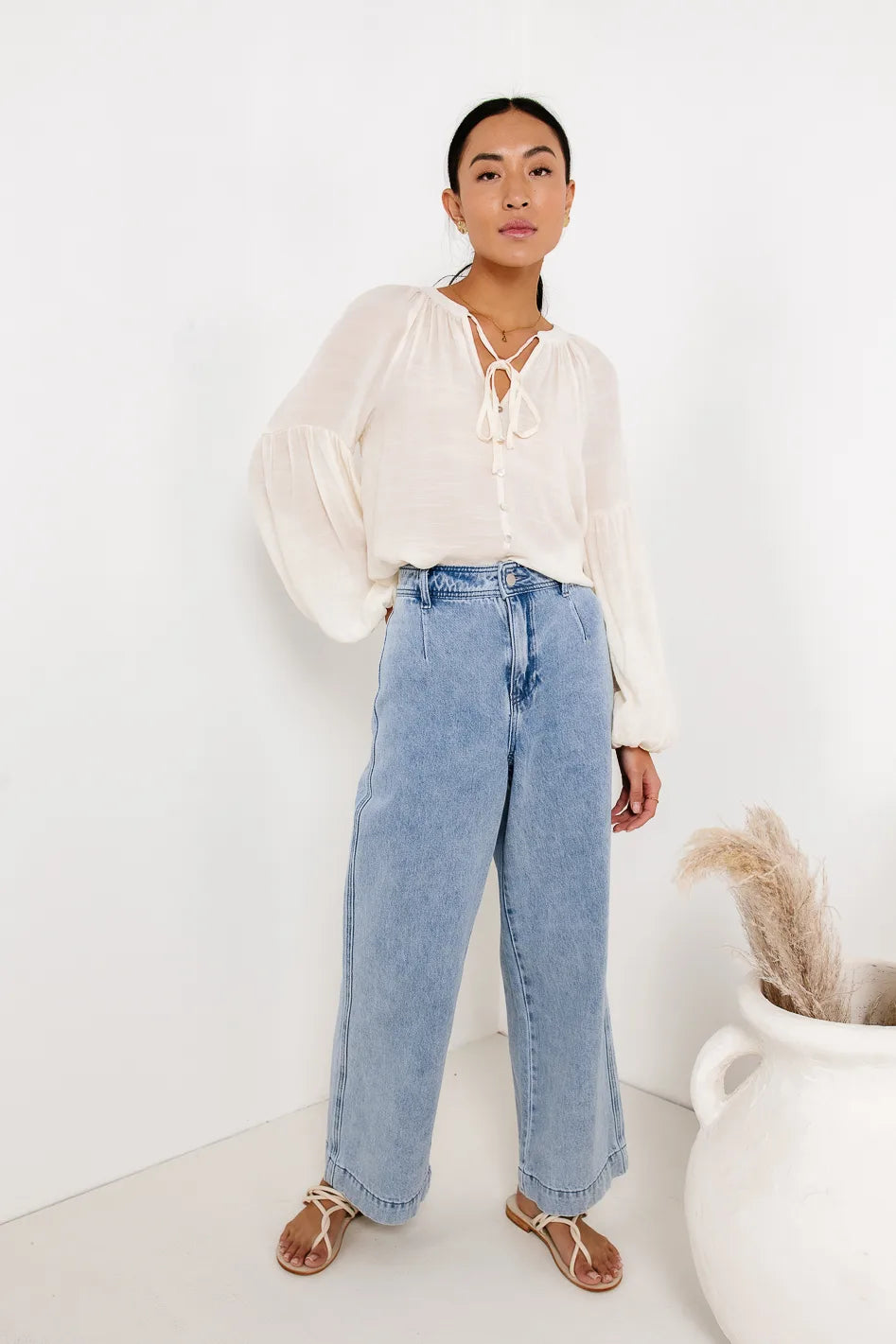 Elegant Ivory Blouse - Head In The Clouds Style | Women's Fashion Top for Office, Date Night & Special Occasions | Final Sale