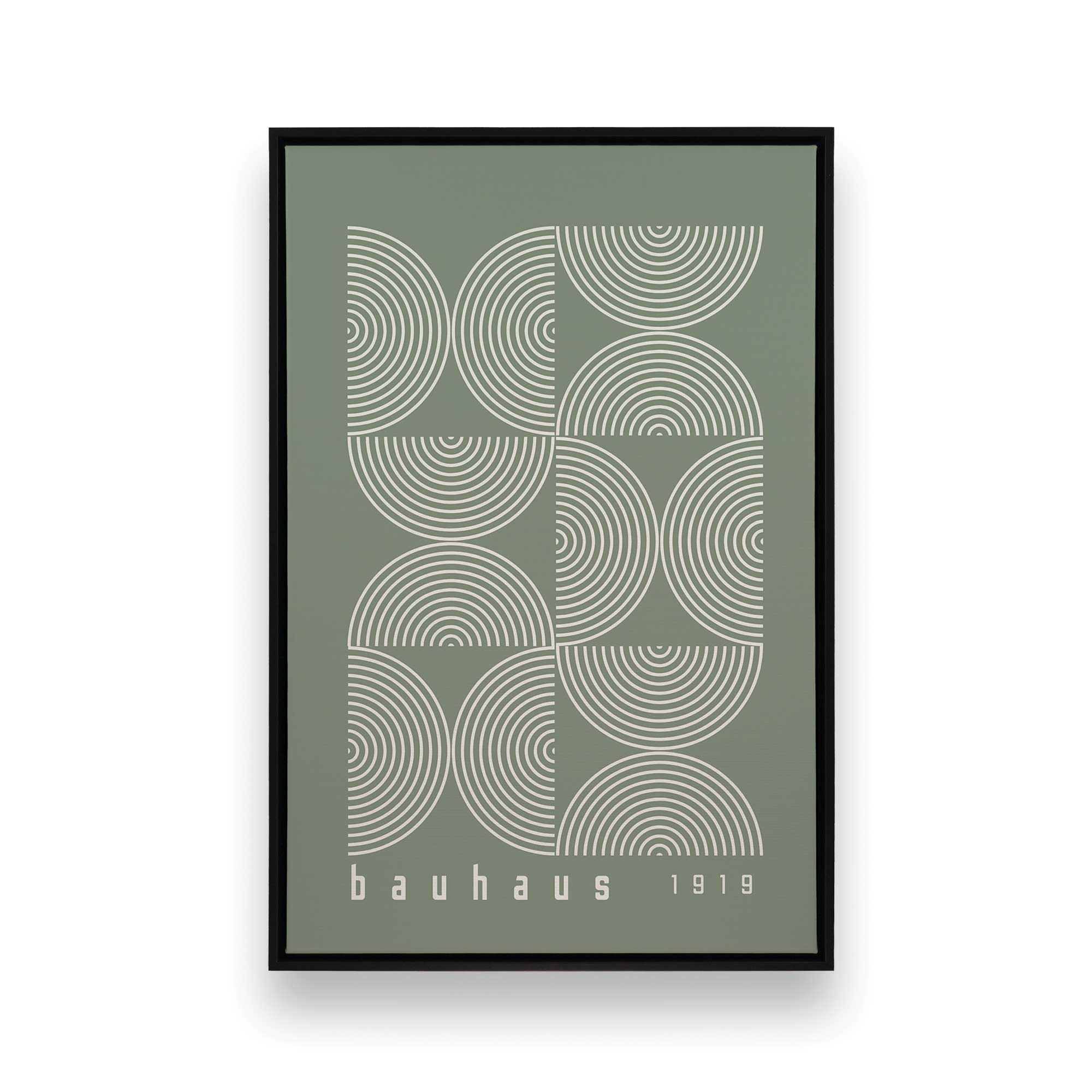 Bauhaus Green Composition Poster II - Canvas Wall Art Print for Modern Home & Office Decor | Mid-Century Abstract Artwork