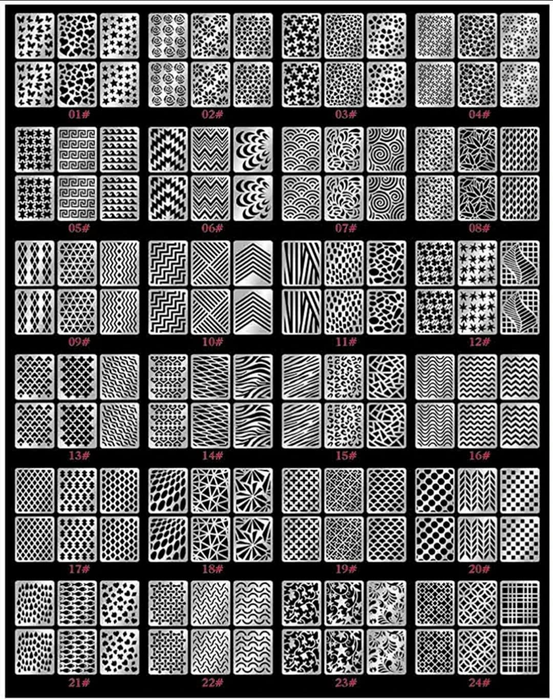 Waterproof Self-Adhesive Nail Art Stencils - 50pcs Reusable Manicure Stickers for DIY Nail Designs - Perfect for Home Salon, Nail Parties & Professional Use