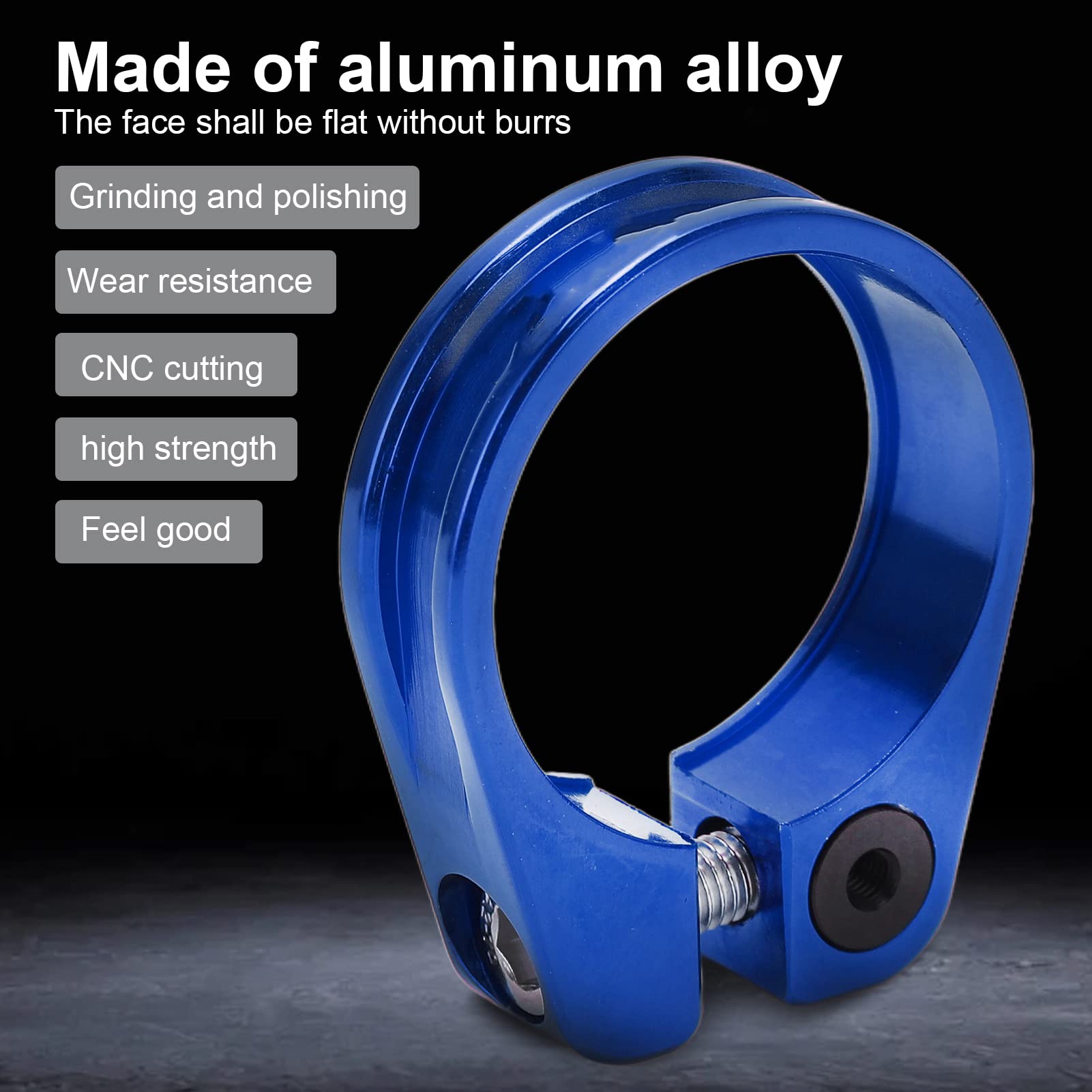 Aluminum Alloy Bike Seat Post Clamp 31.8mm Quick Release - Mountain & Road Bike Seatpost Collar - Durable Lightweight Cycling Accessory (Blue) | Perfect for Commuting, Racing & Trail Riding