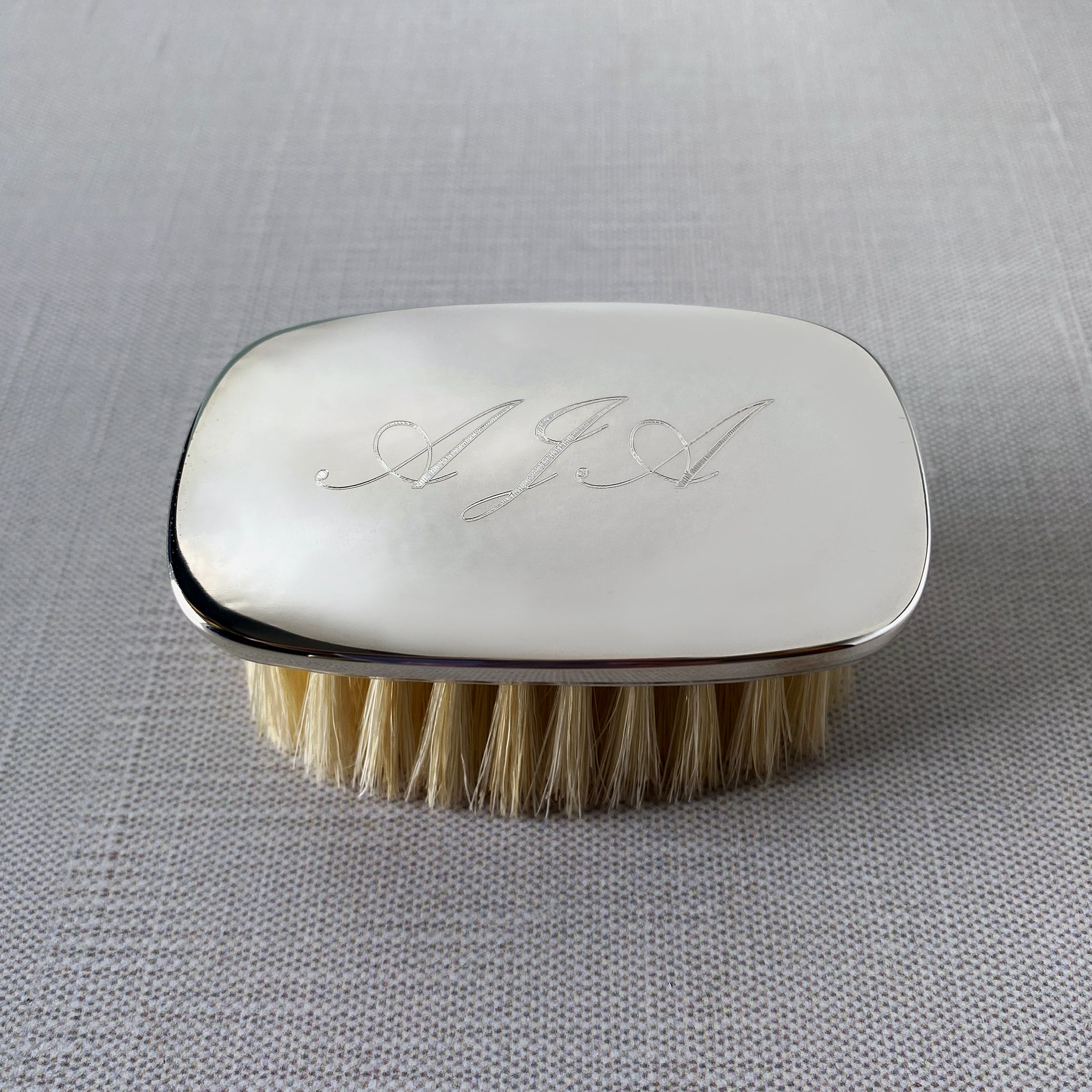 Sterling Silver Military Boy's Hair Brush - Premium Kids' Grooming Brush for Boys - Perfect for Daily Hair Care, Travel & Gifts
