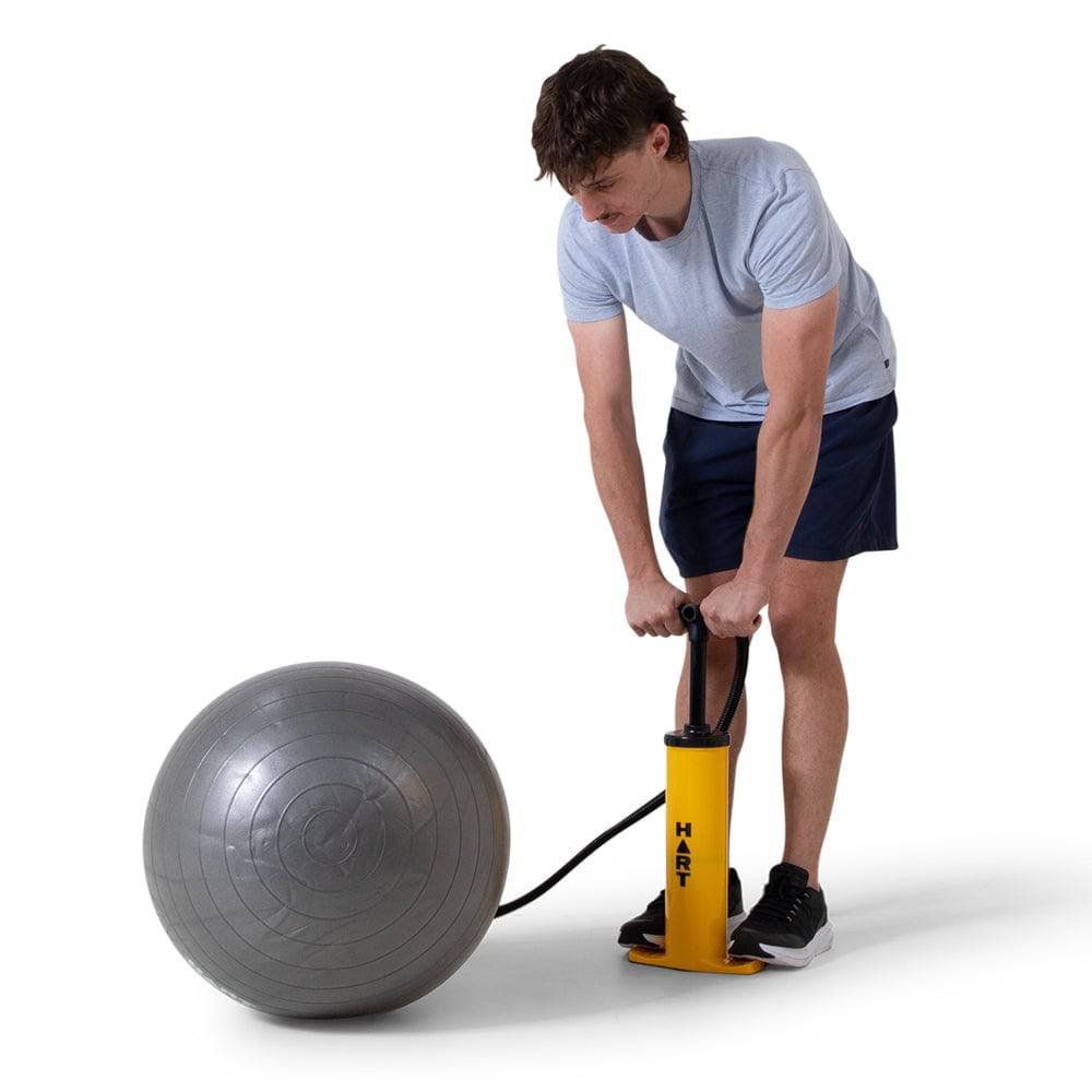 HART Swiss Ball Super Pump - 65cm Exercise Ball with Foot Pump for Yoga, Pilates & Core Workouts - Perfect for Home Gym & Fitness Training